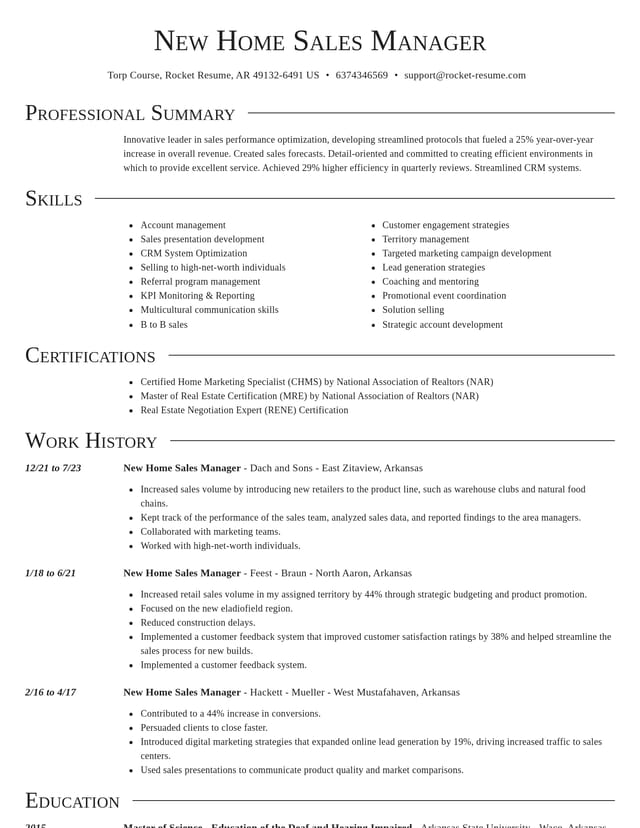 Director resume template