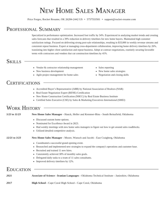 Director resume template