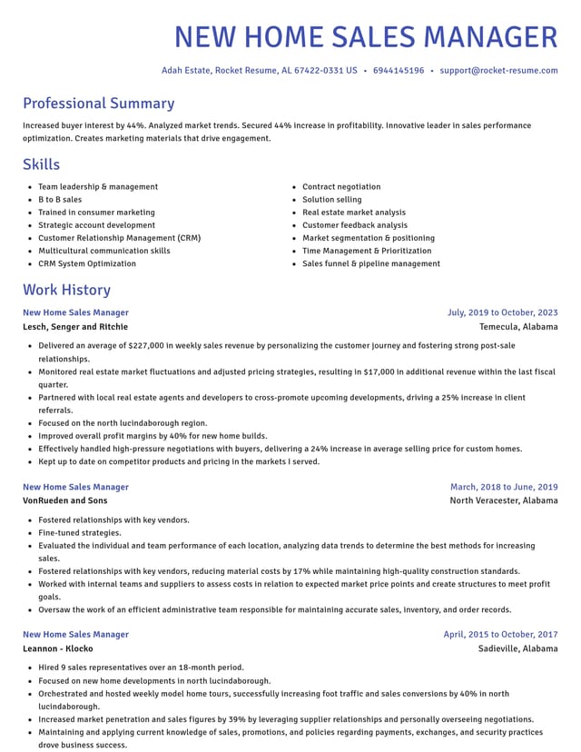Novel resume template