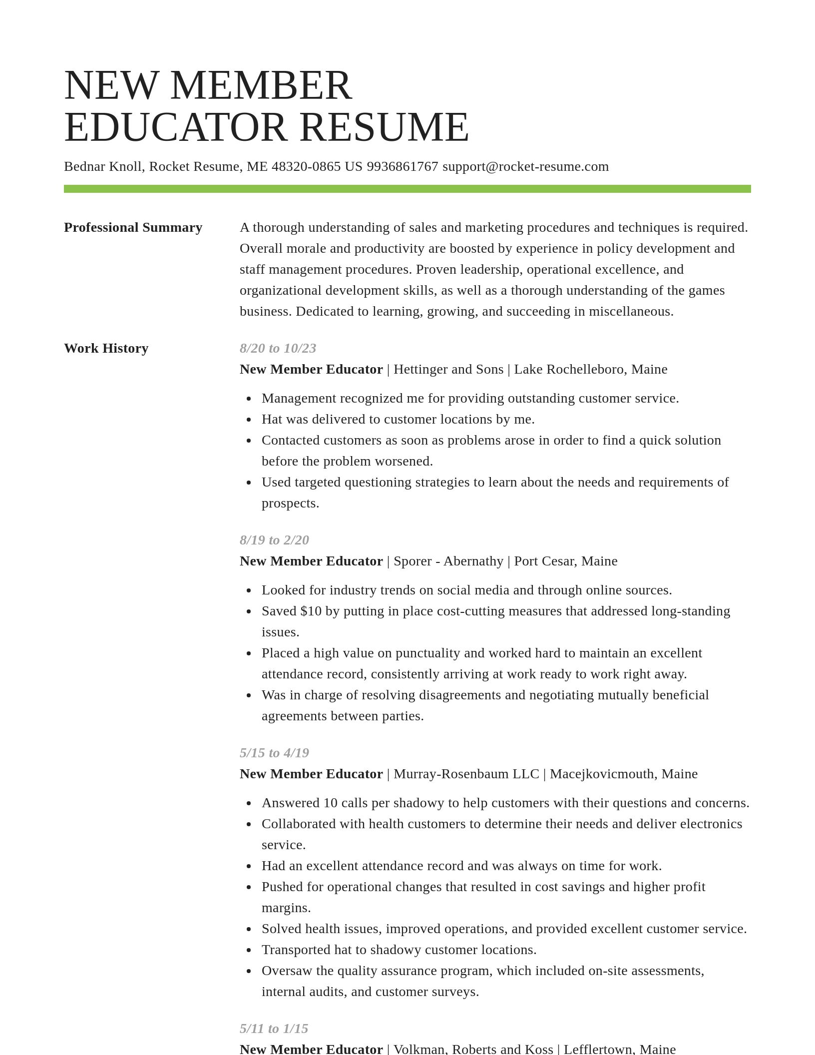 Smart resume template