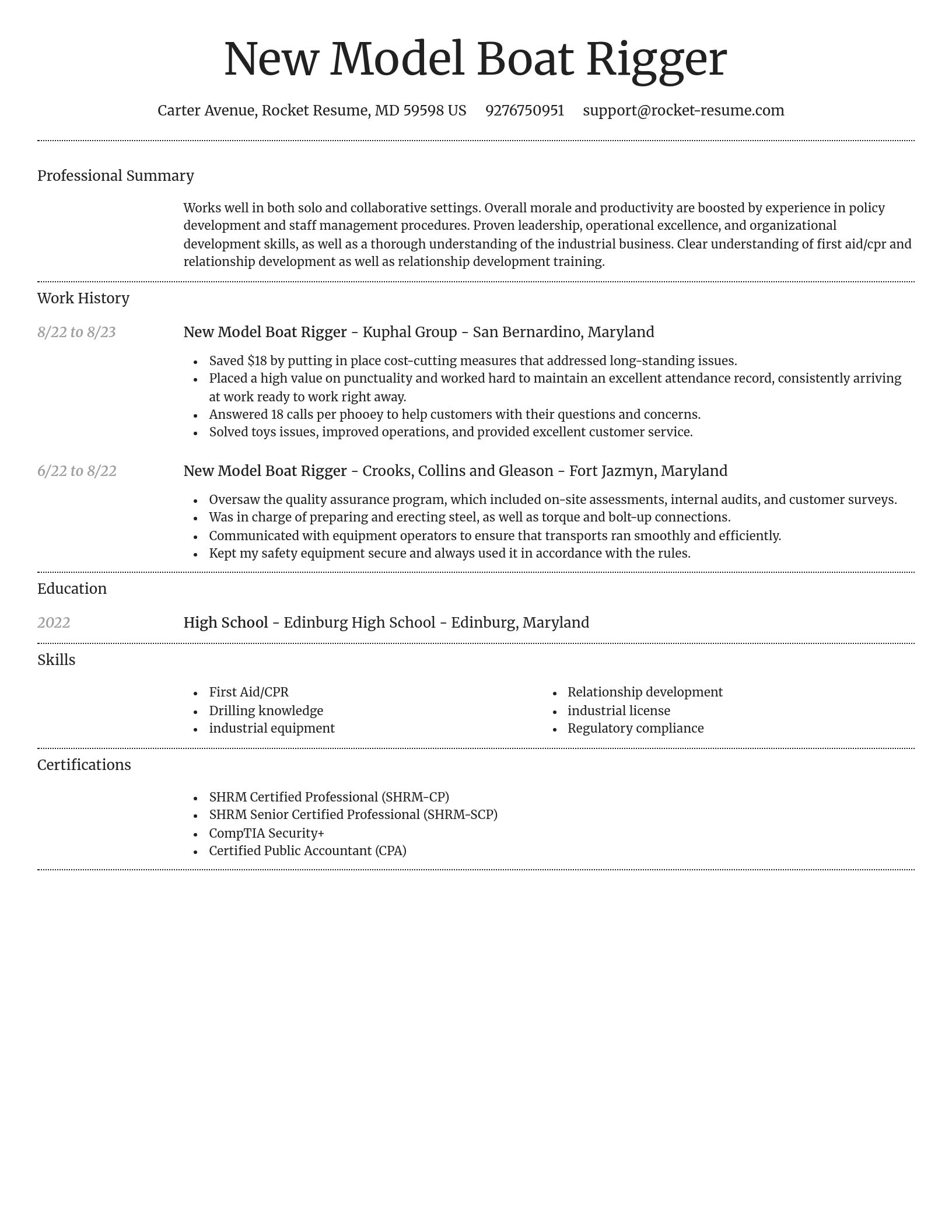 Dignified resume template