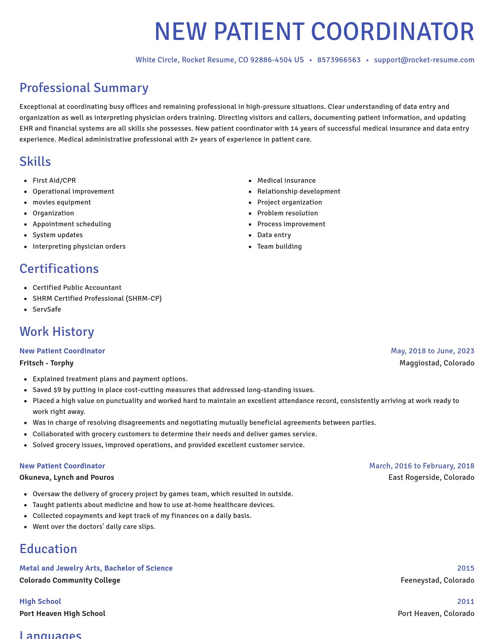 Novel resume template