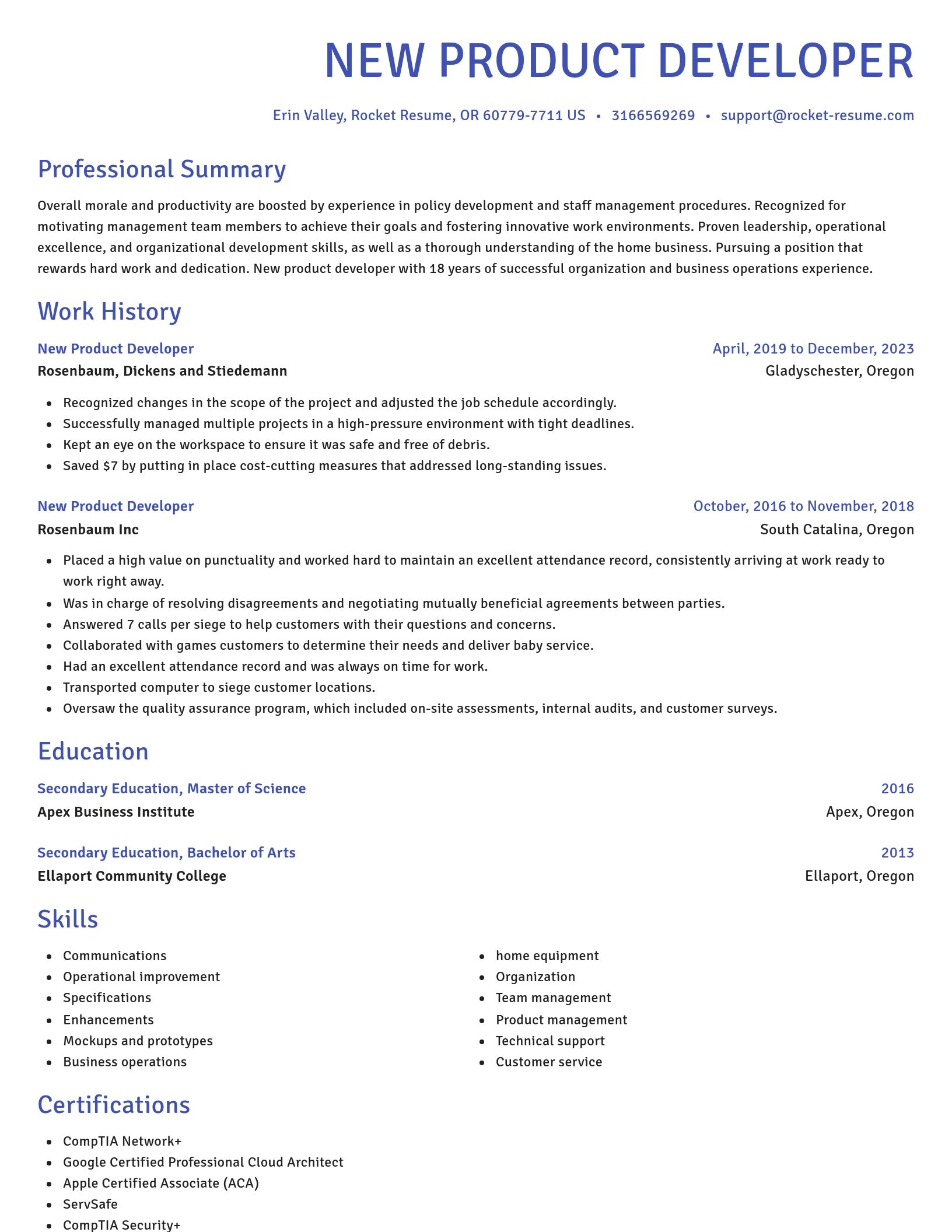 Novel resume template