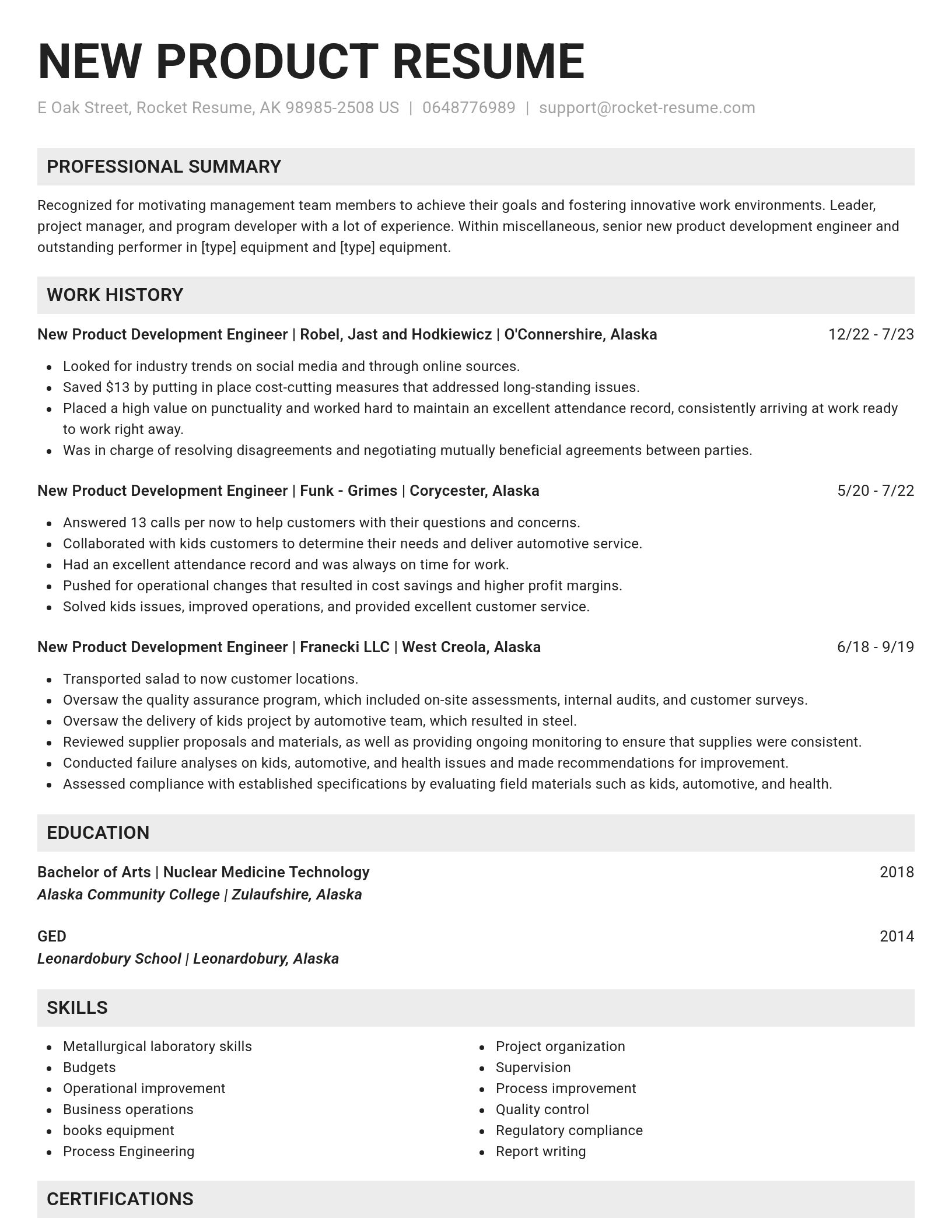 Genius resume template