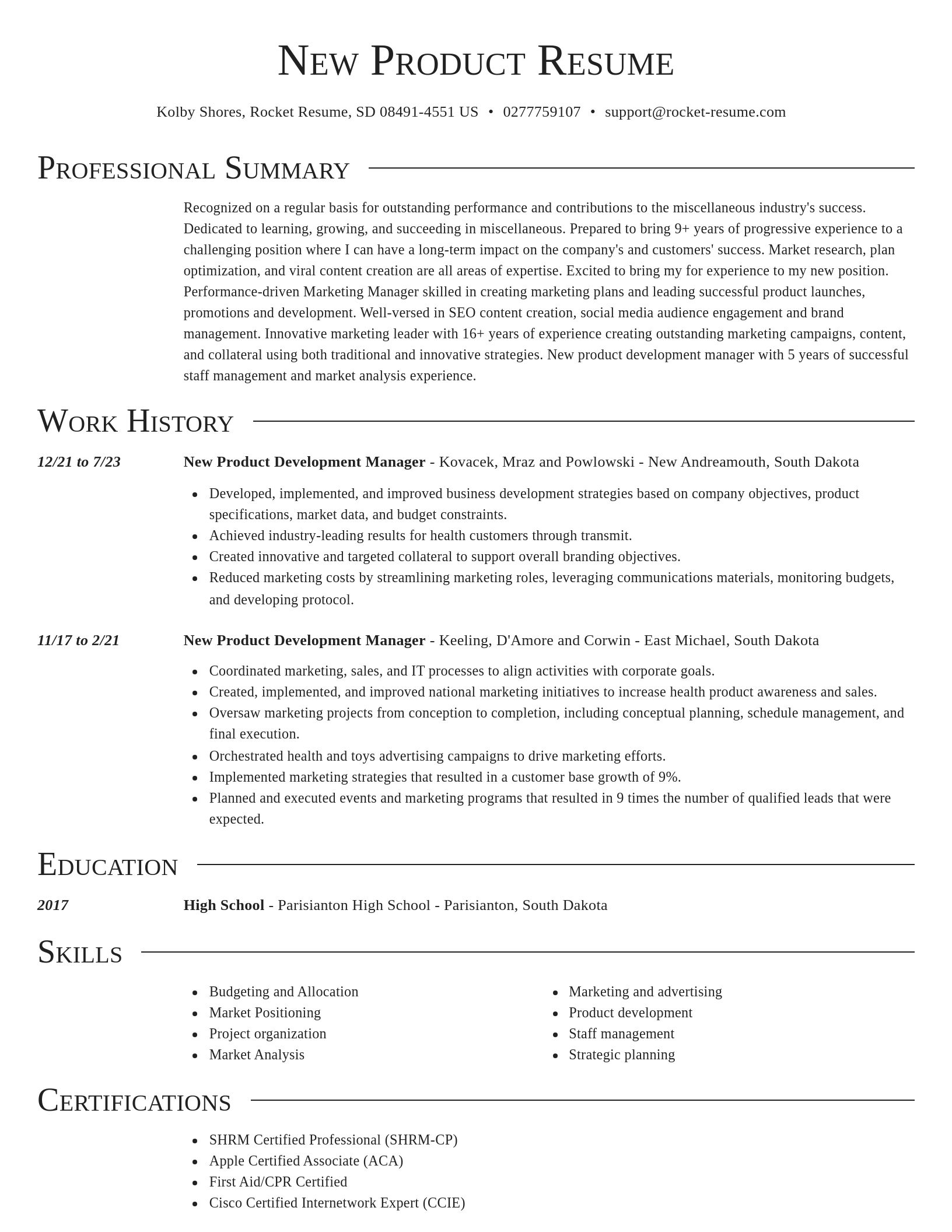 Director resume template