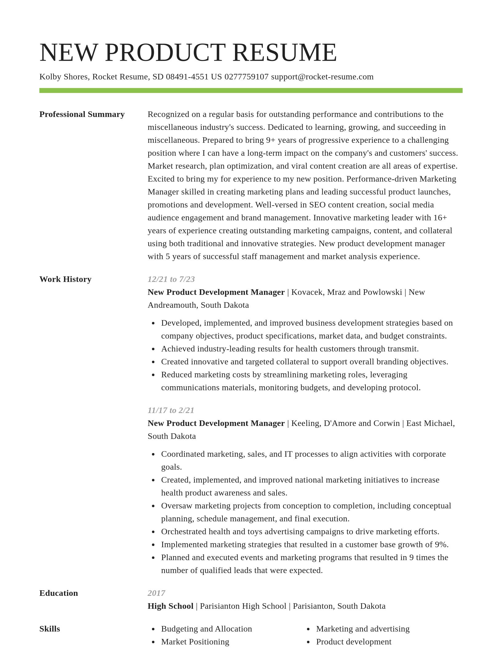 Smart resume template