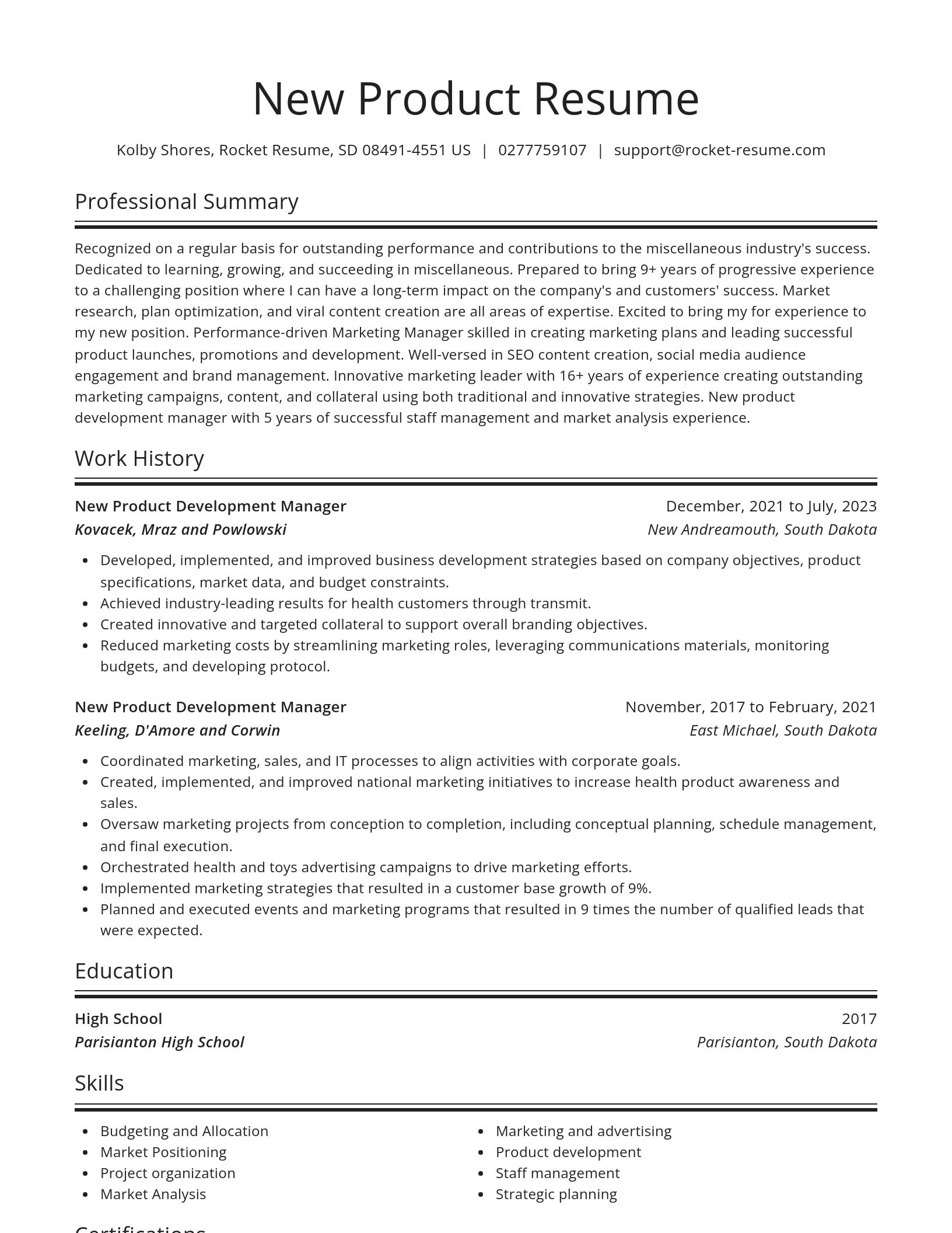 Spotlight resume template