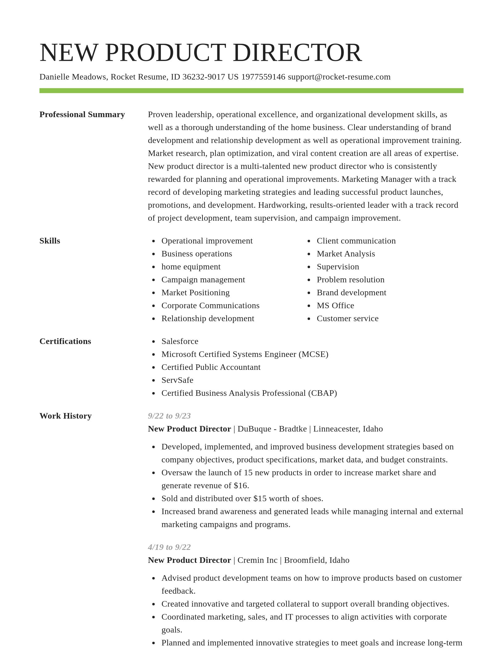 Smart resume template