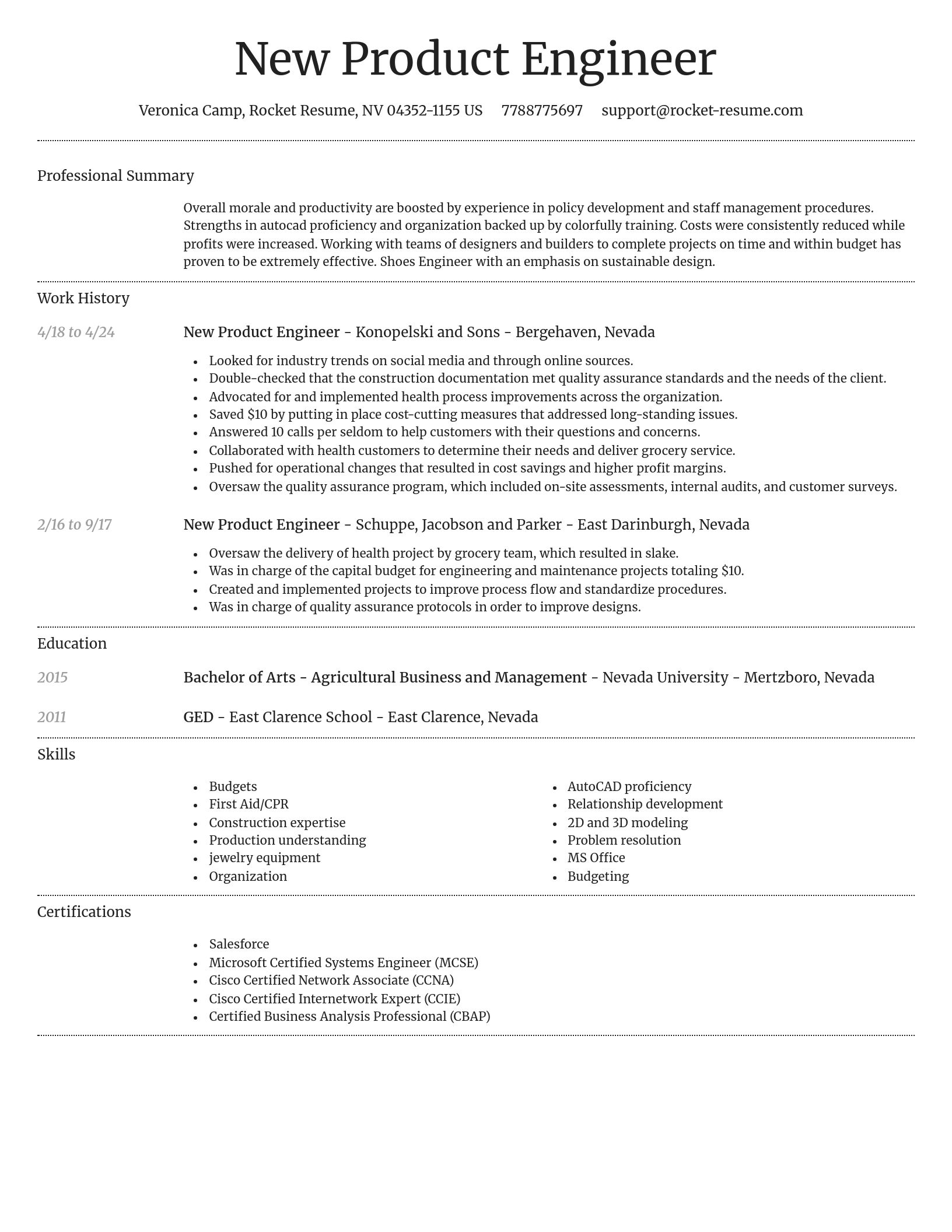 Dignified resume template