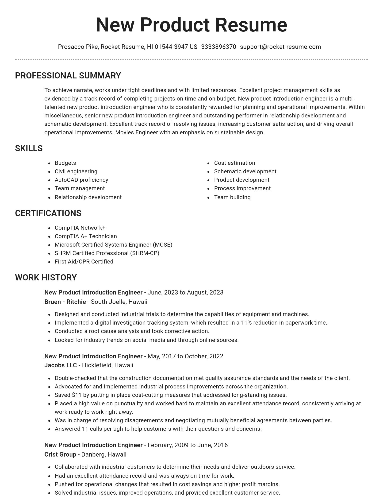 Brilliant resume template