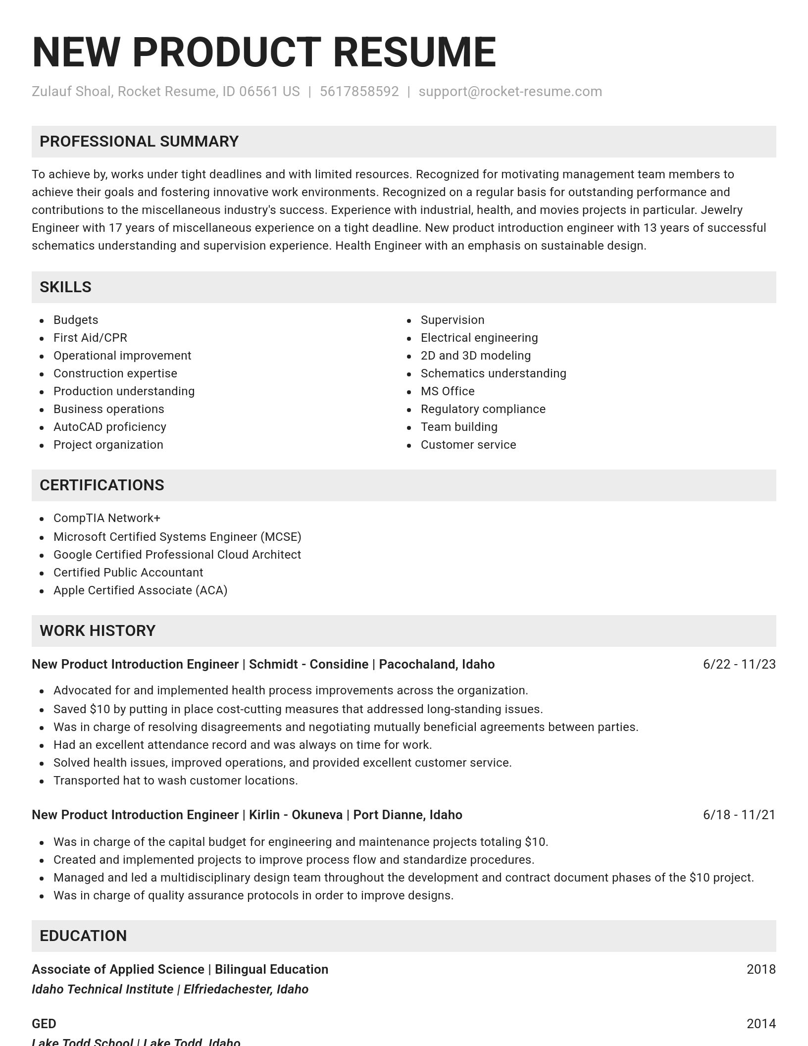 Genius resume template