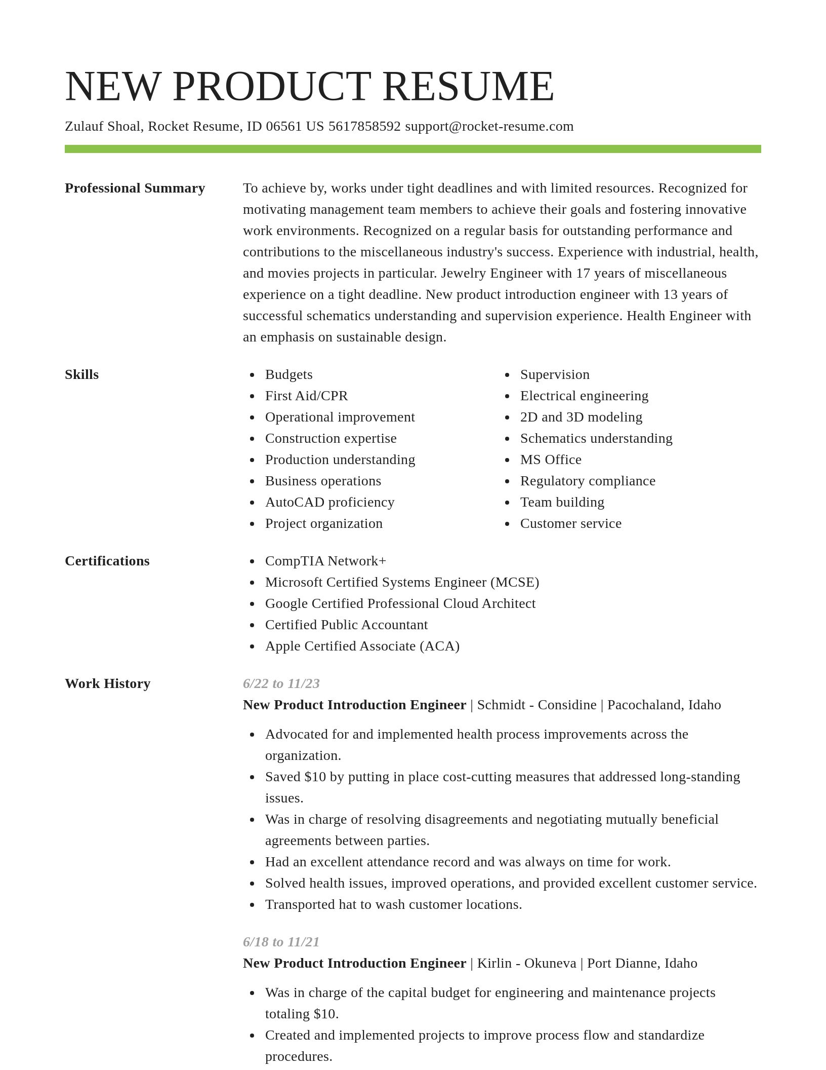 Smart resume template