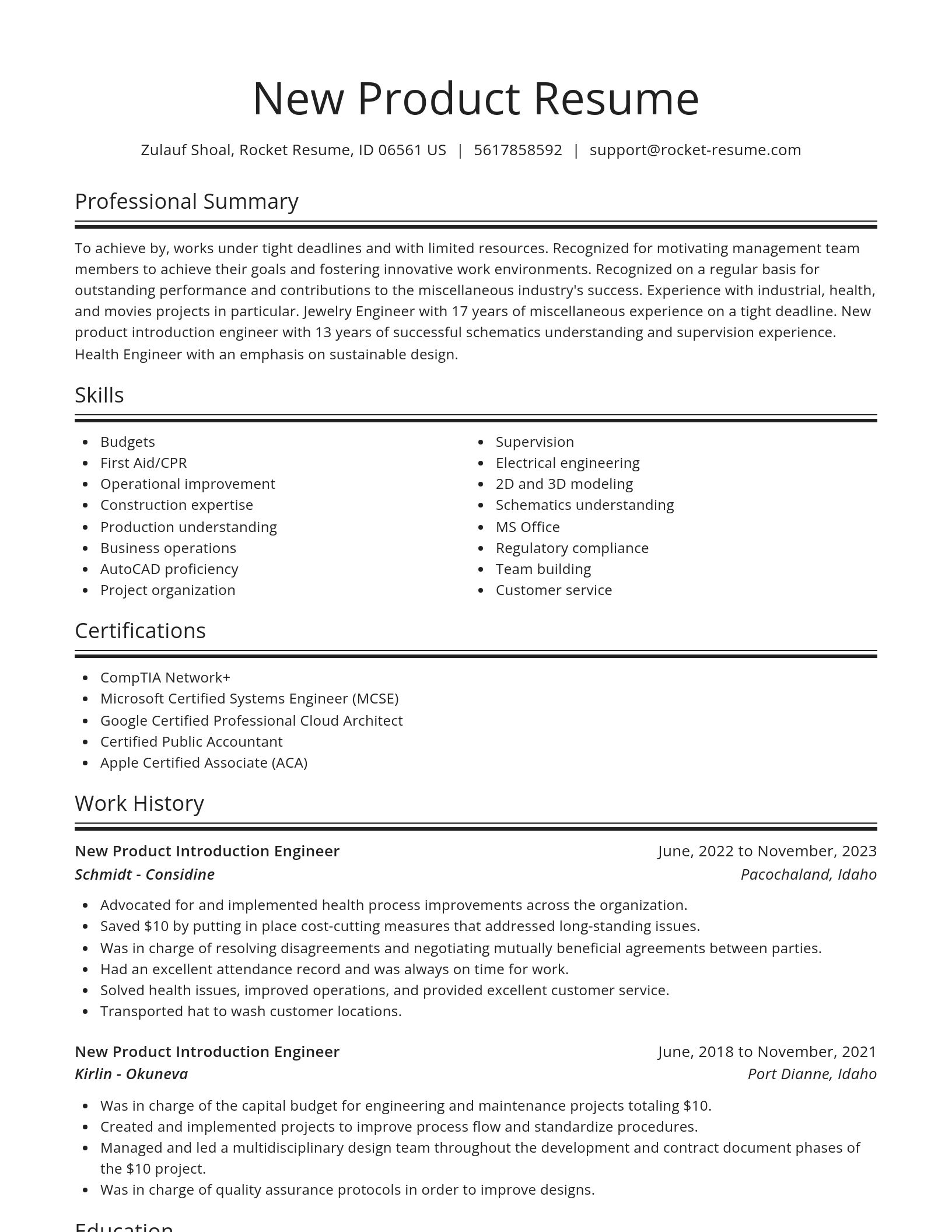 Spotlight resume template