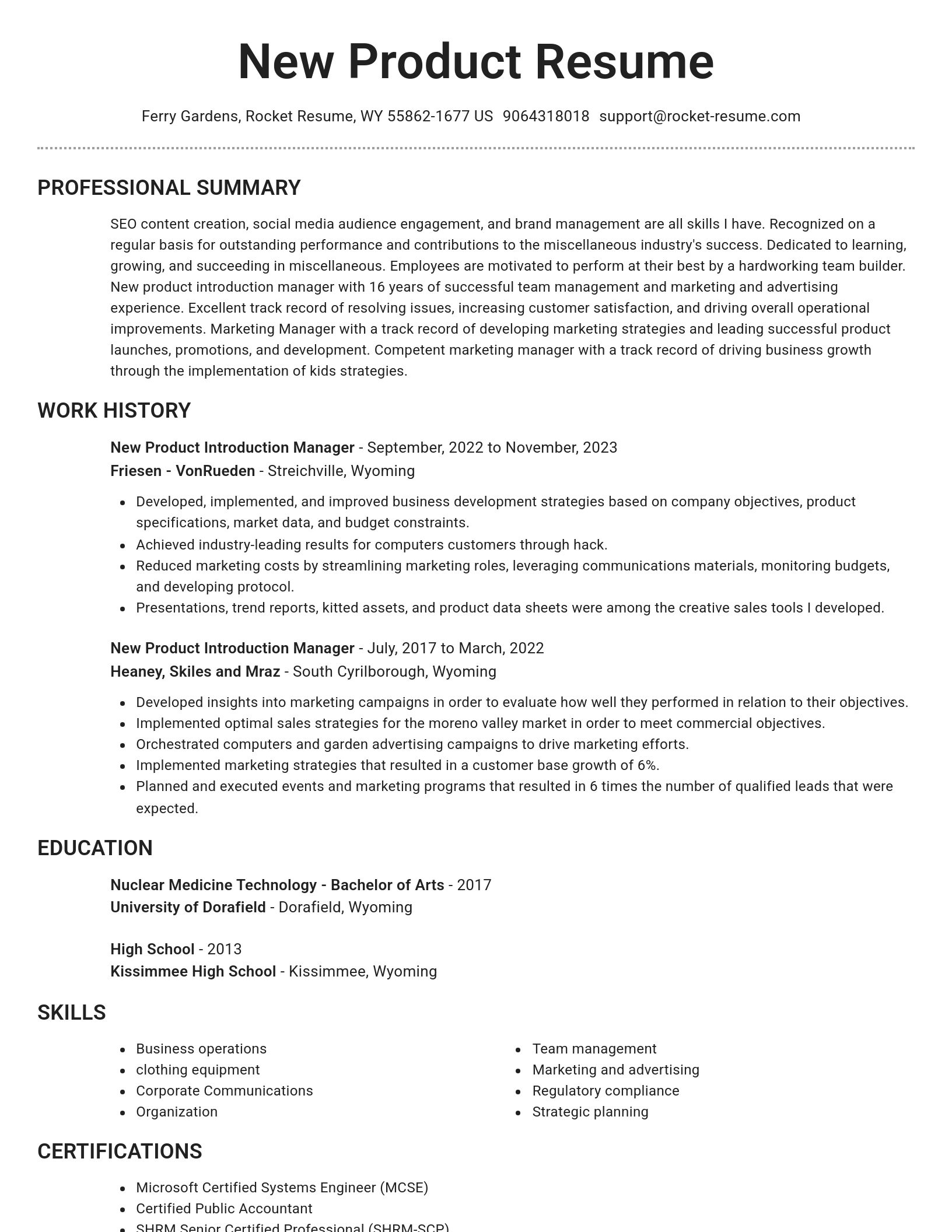 Brilliant resume template