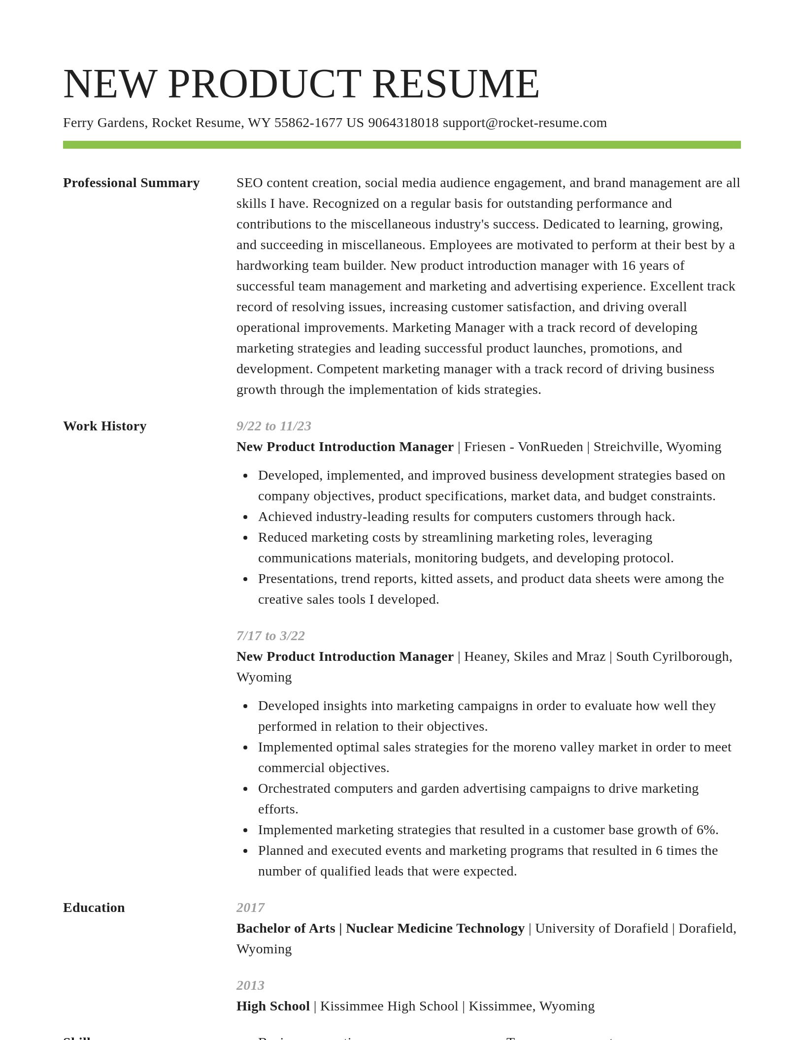Smart resume template