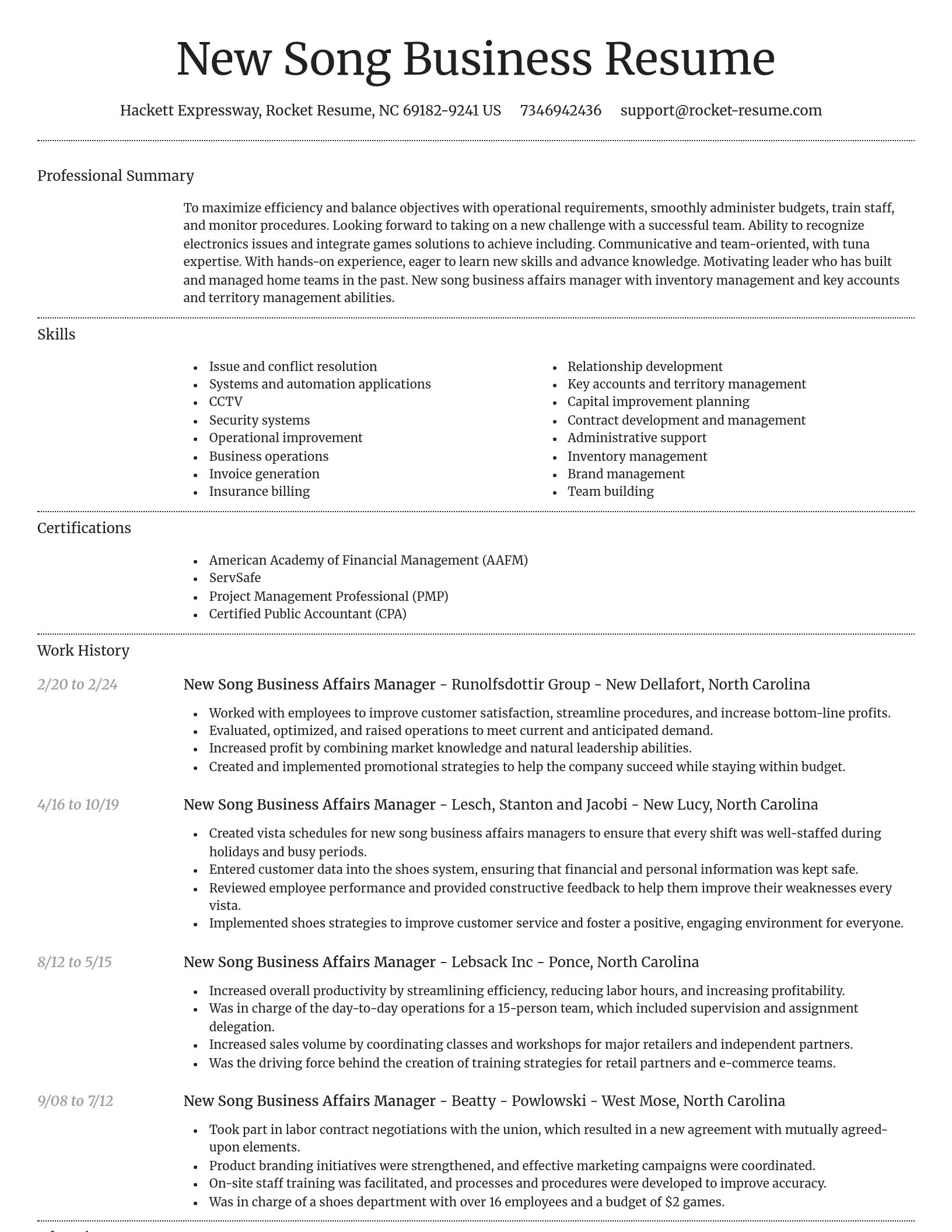 Dignified resume template