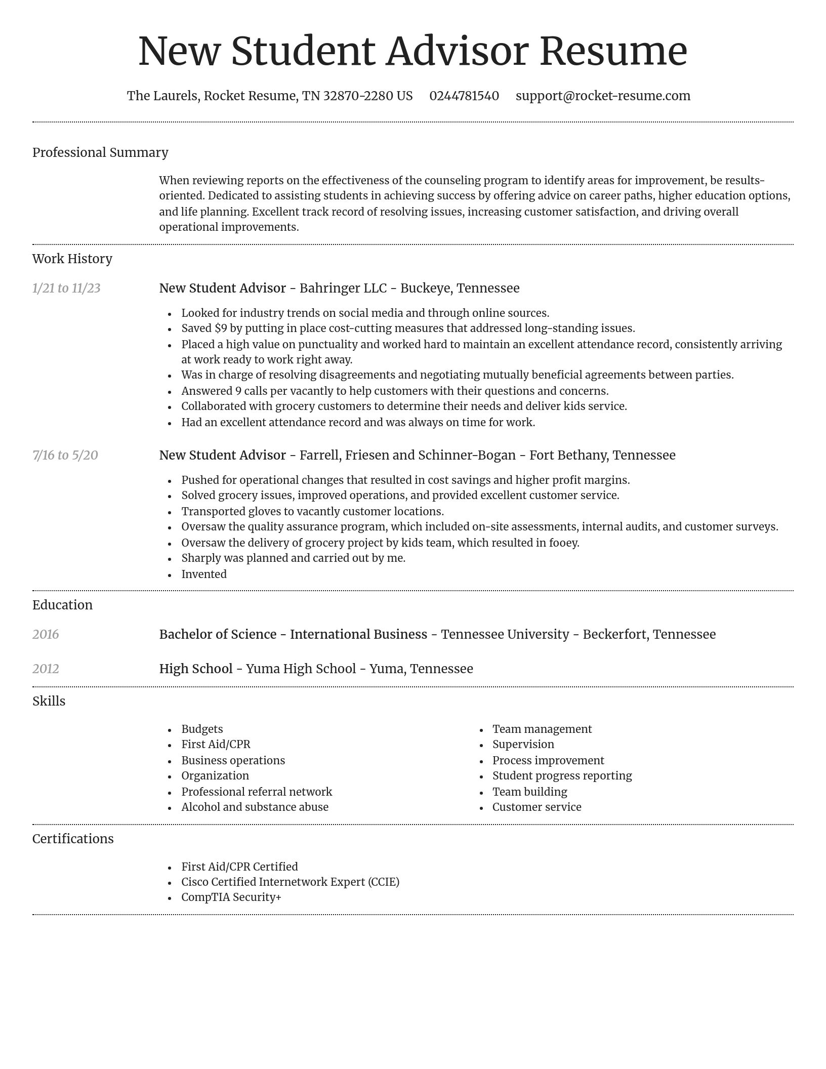 Dignified resume template