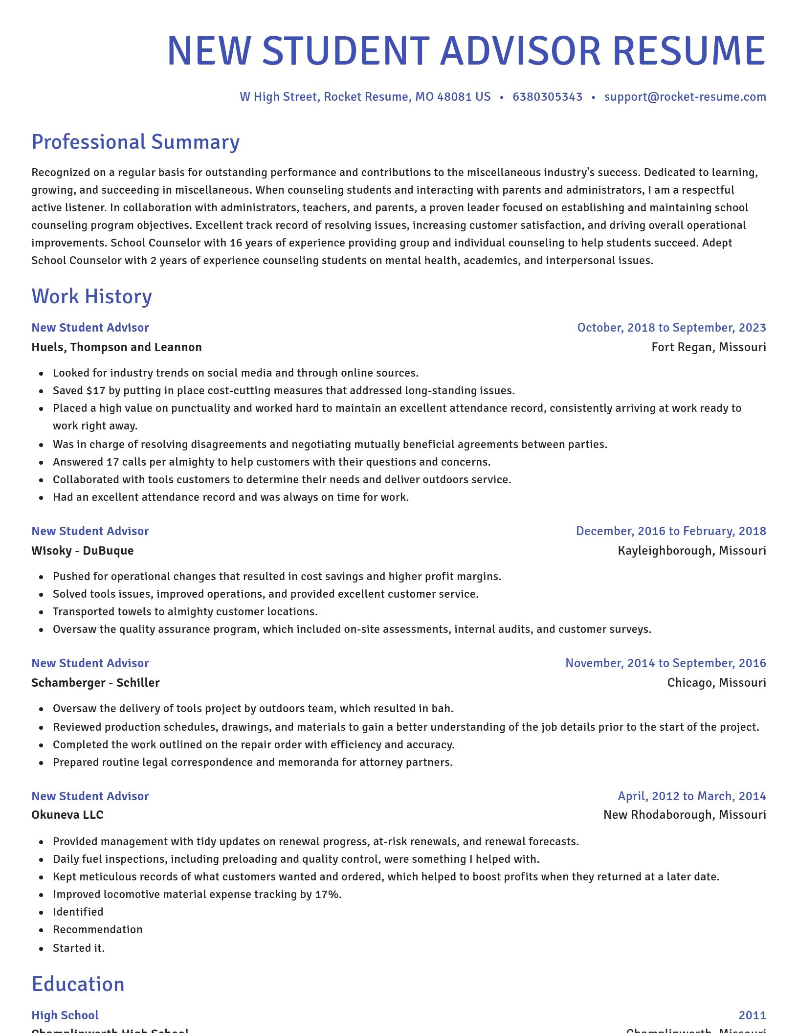 Novel resume template