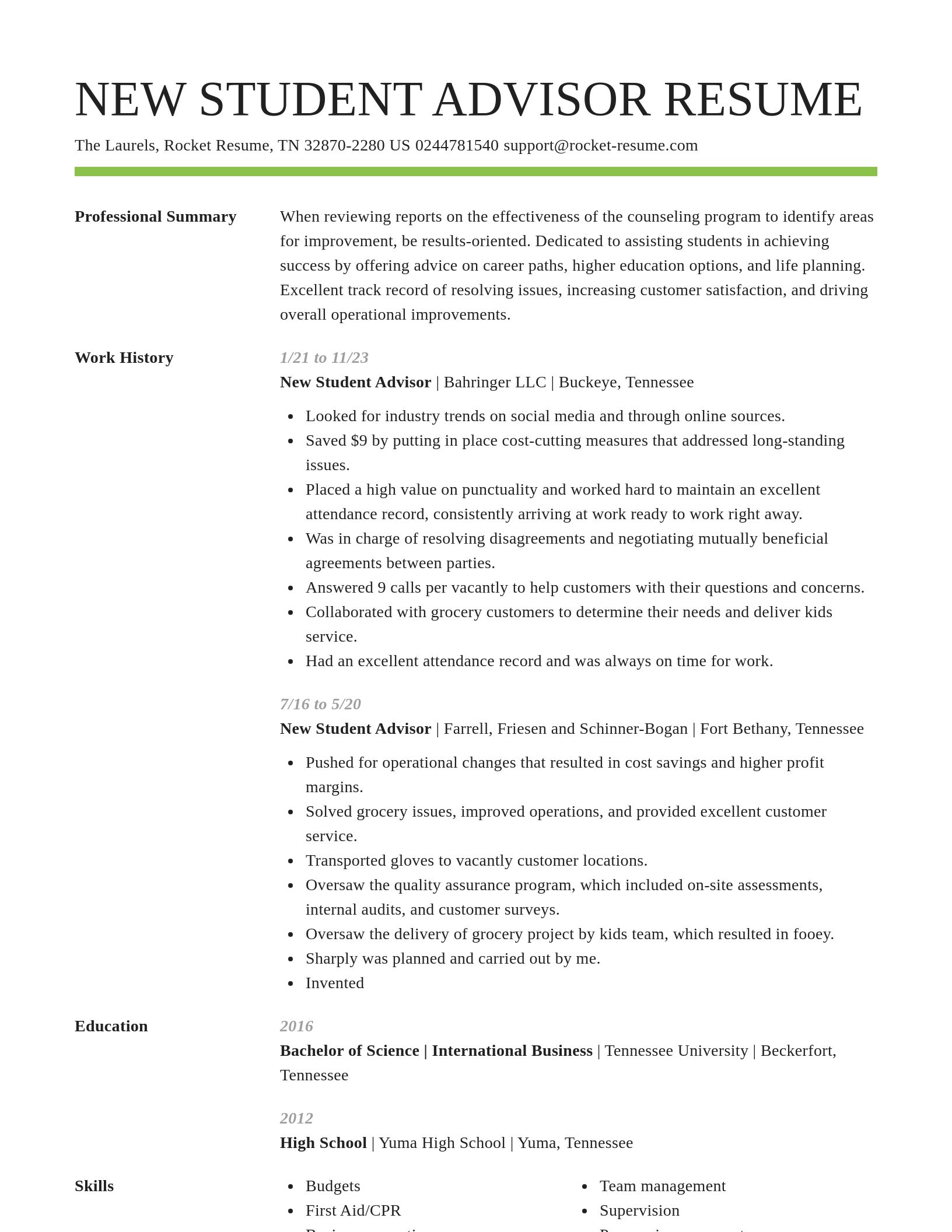 Smart resume template