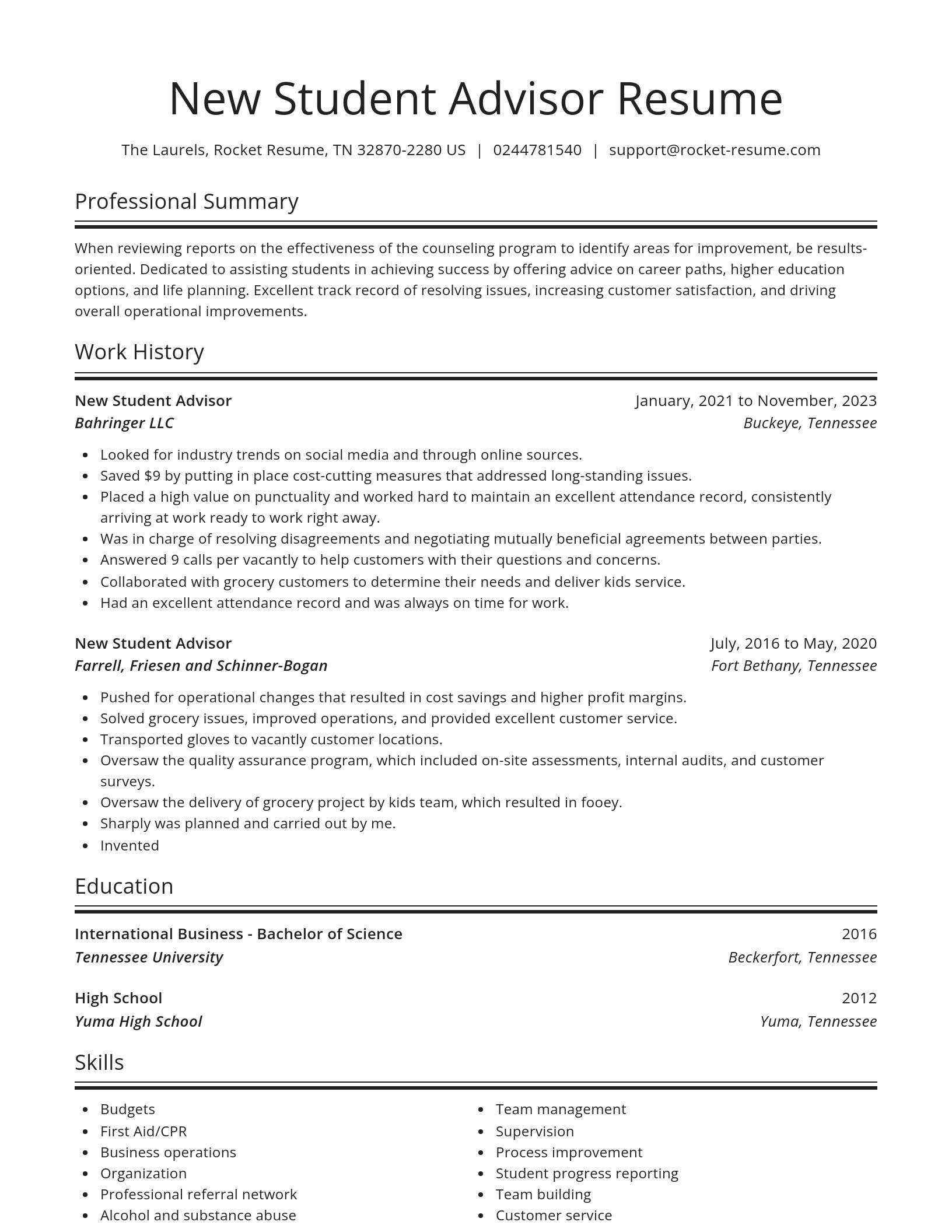 Spotlight resume template