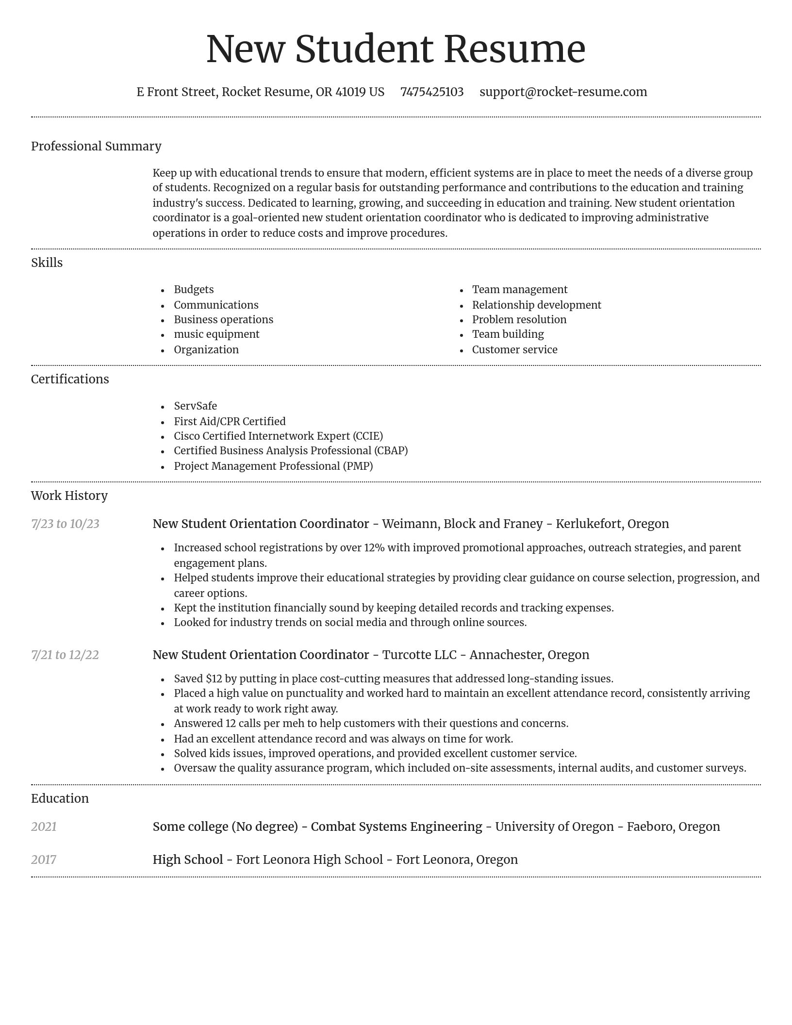 Dignified resume template
