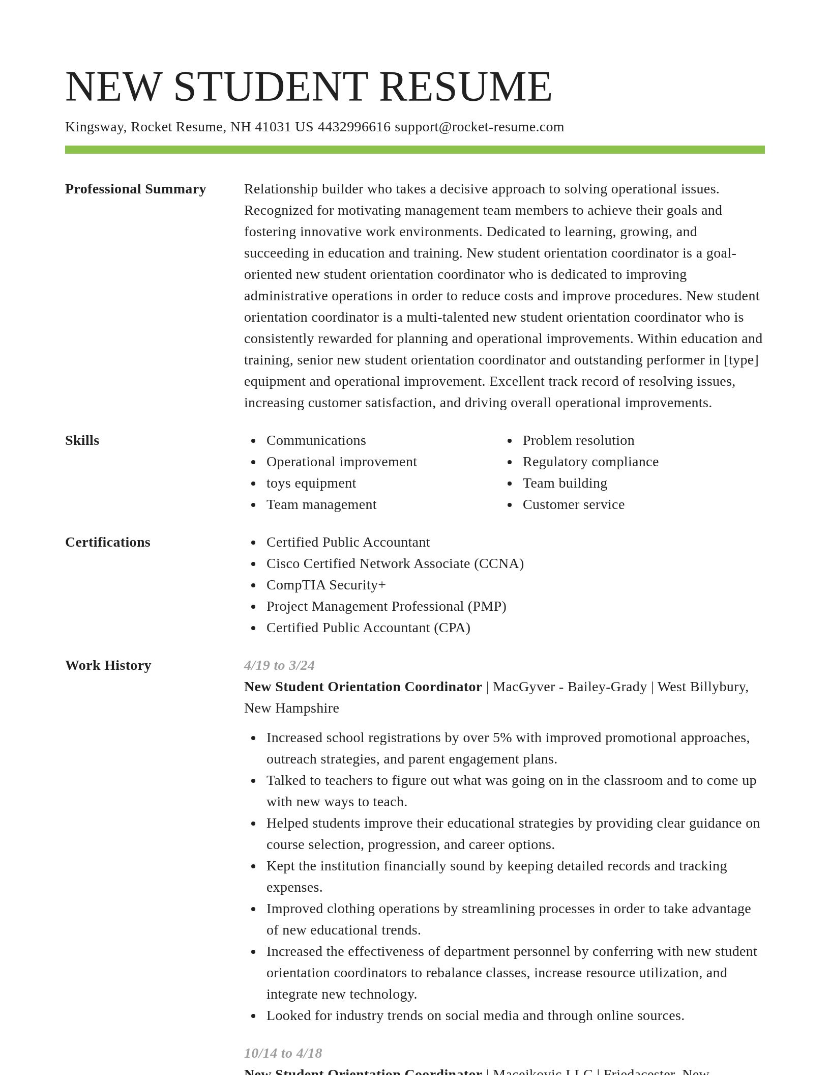 Smart resume template