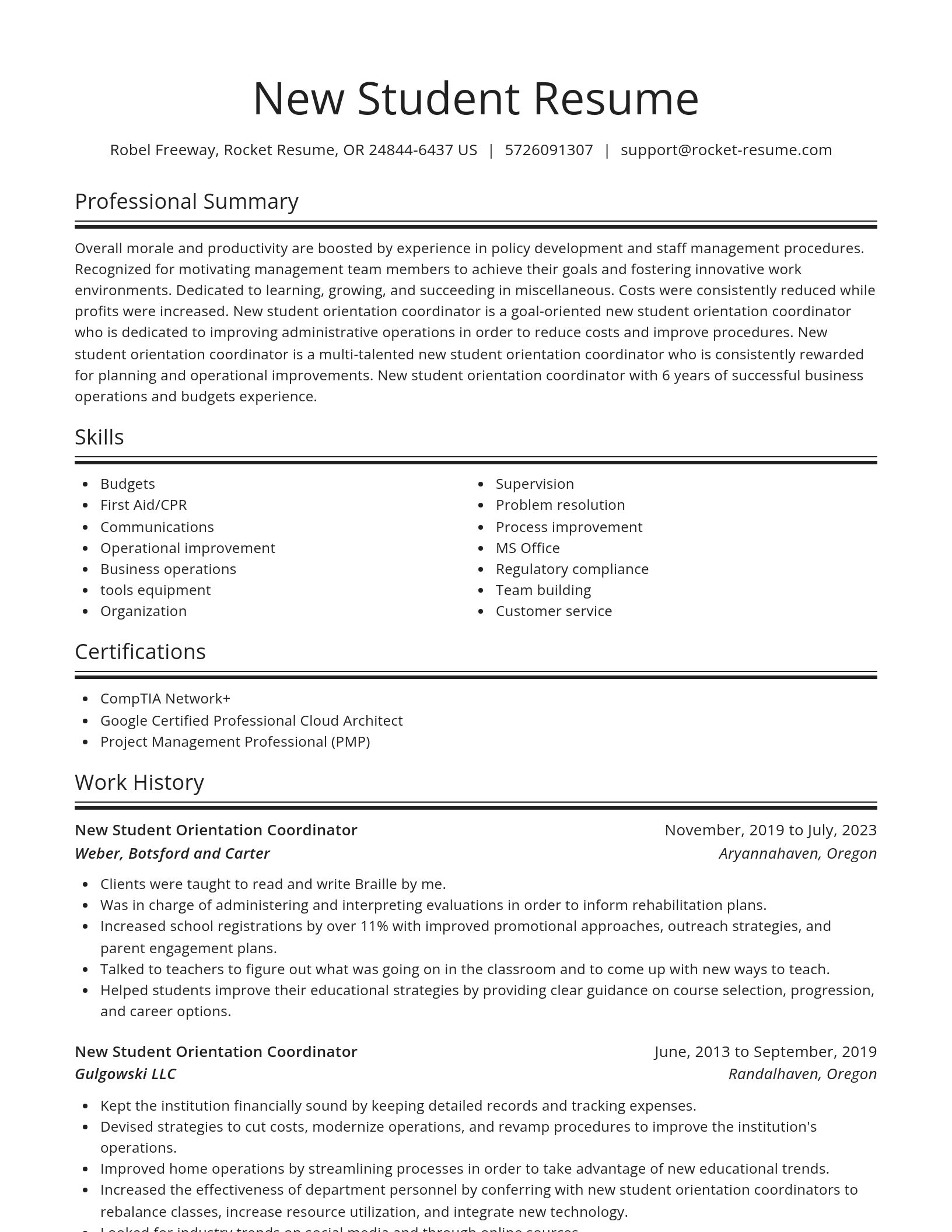 Spotlight resume template