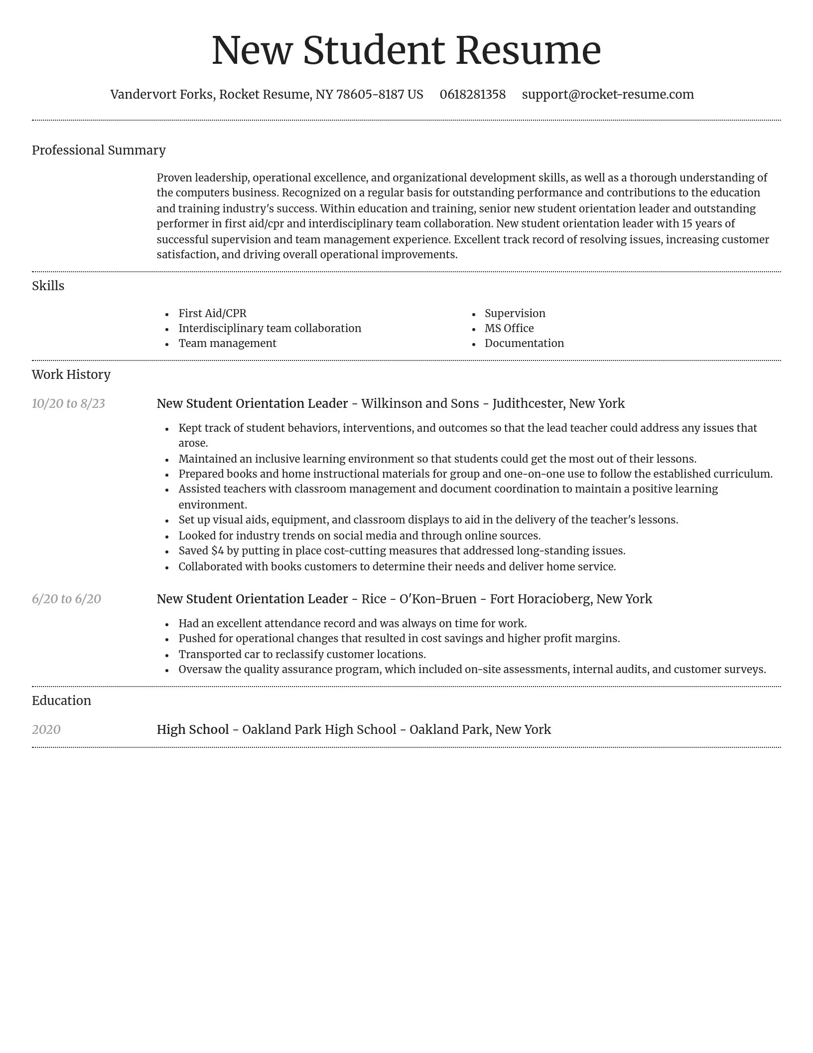Dignified resume template