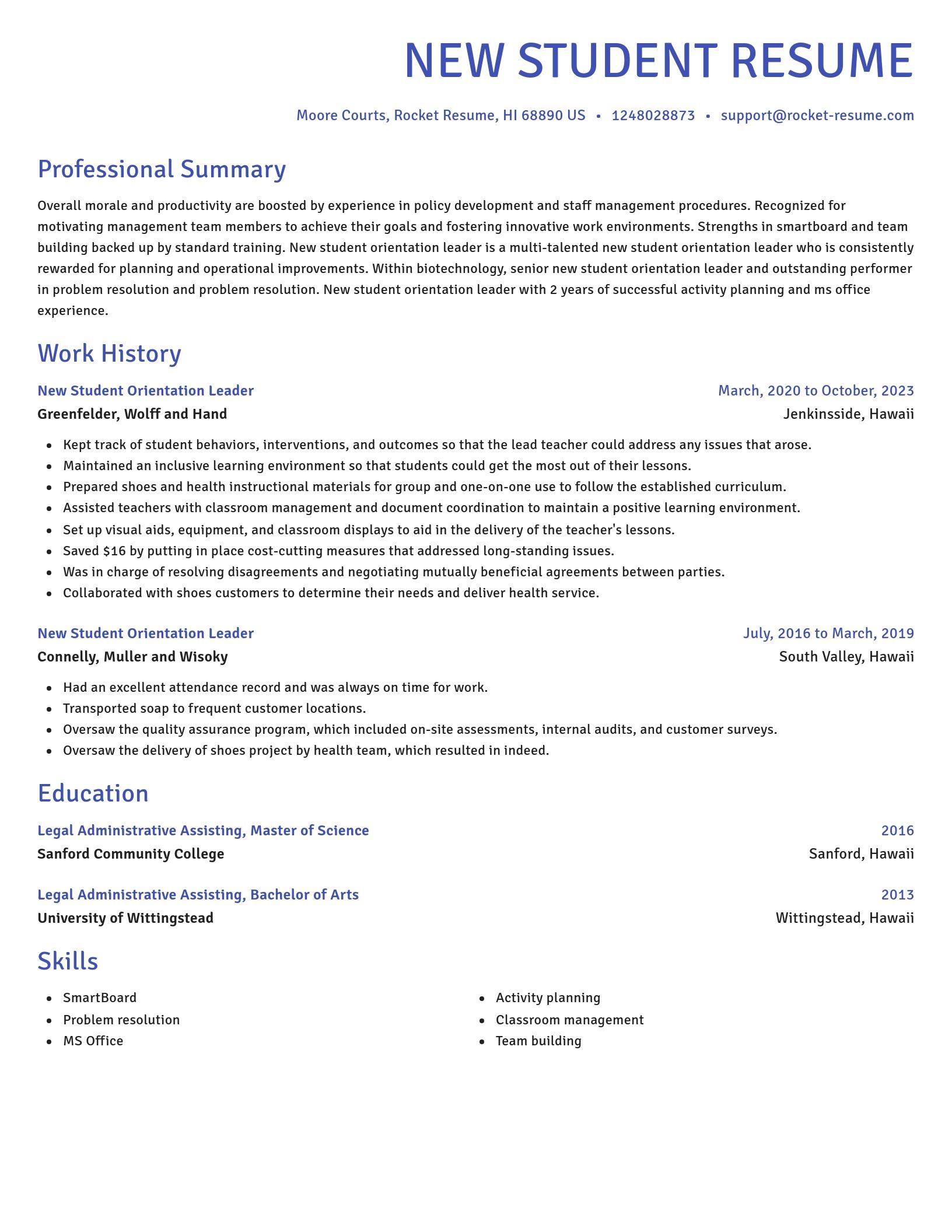 Novel resume template