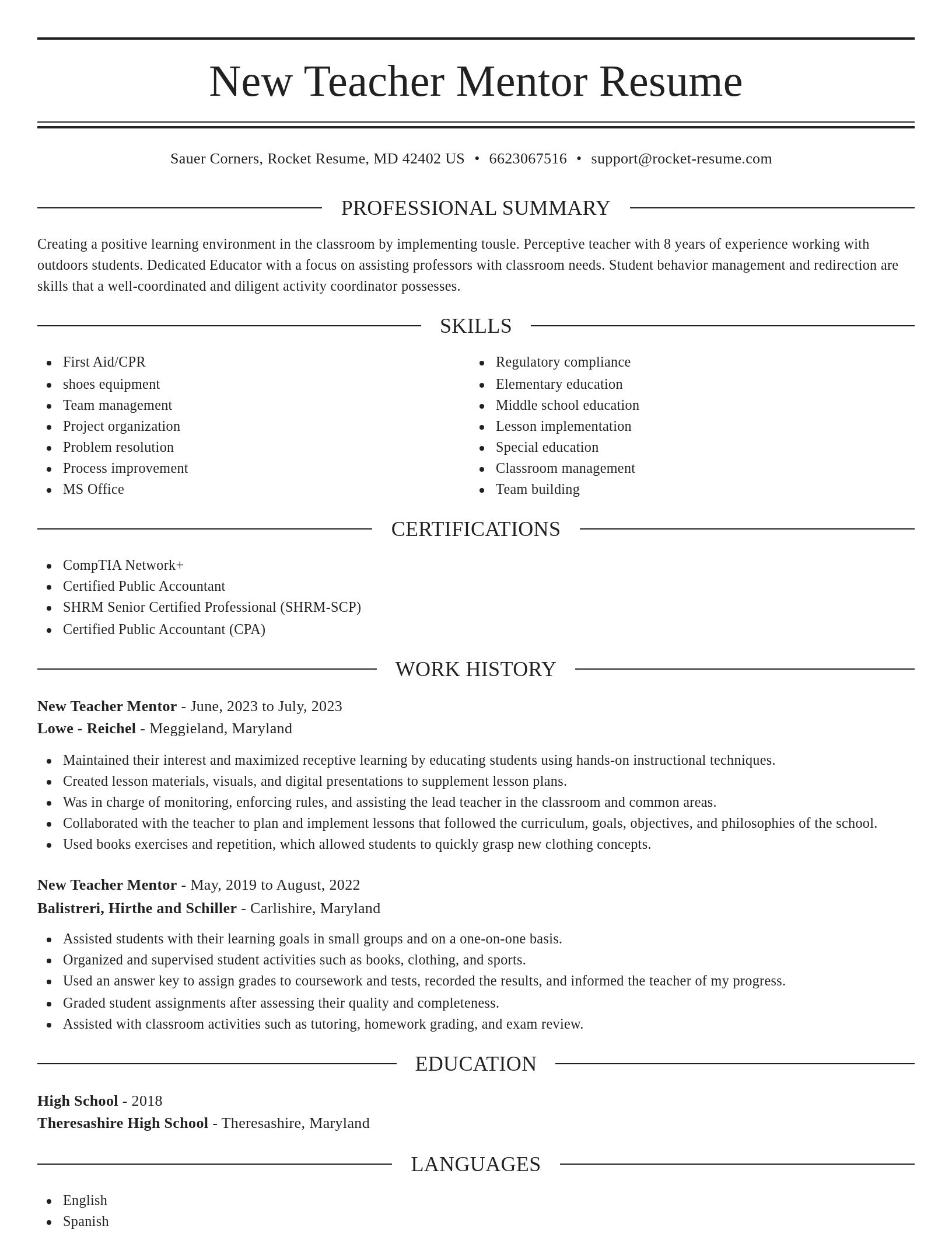 Elegant resume template