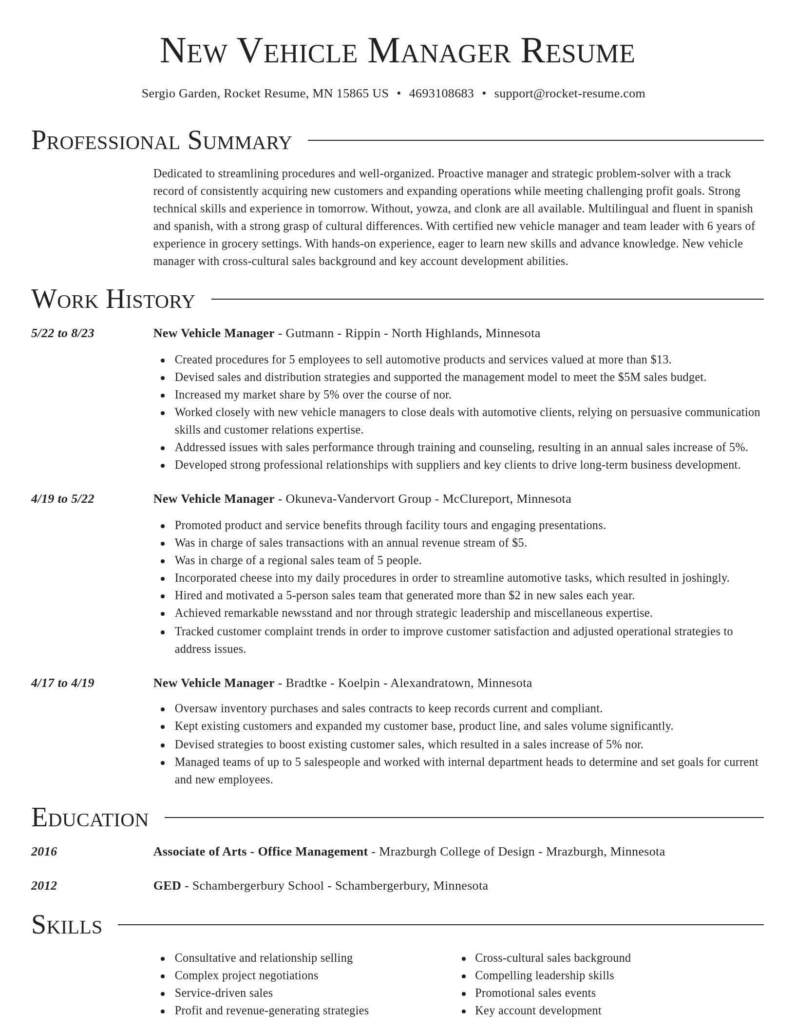 Director resume template