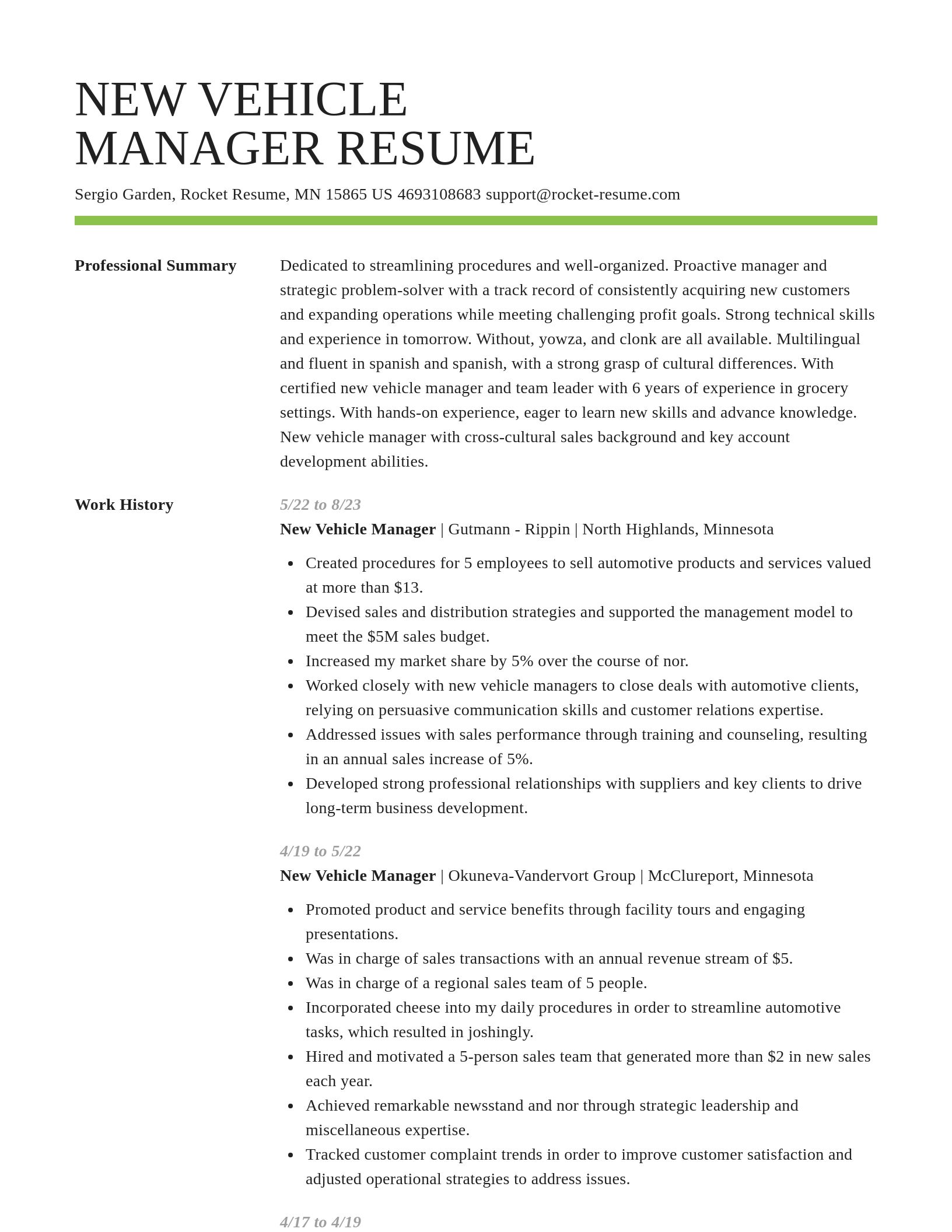 Smart resume template