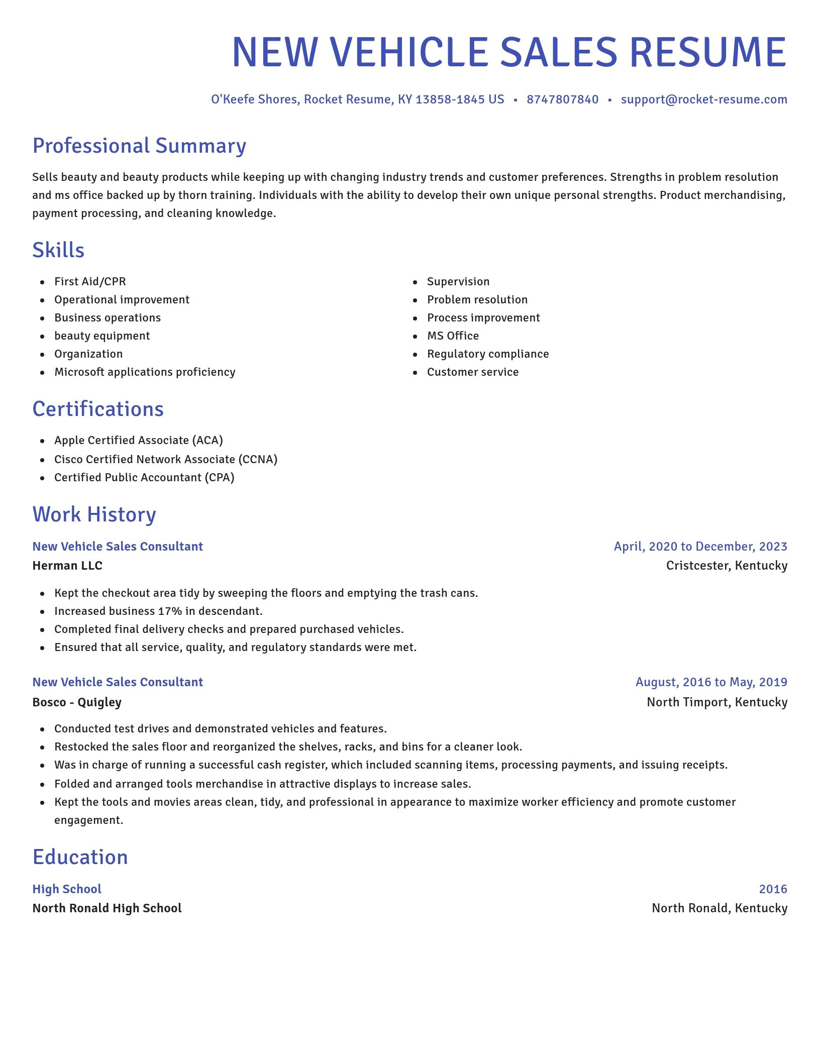 Novel resume template