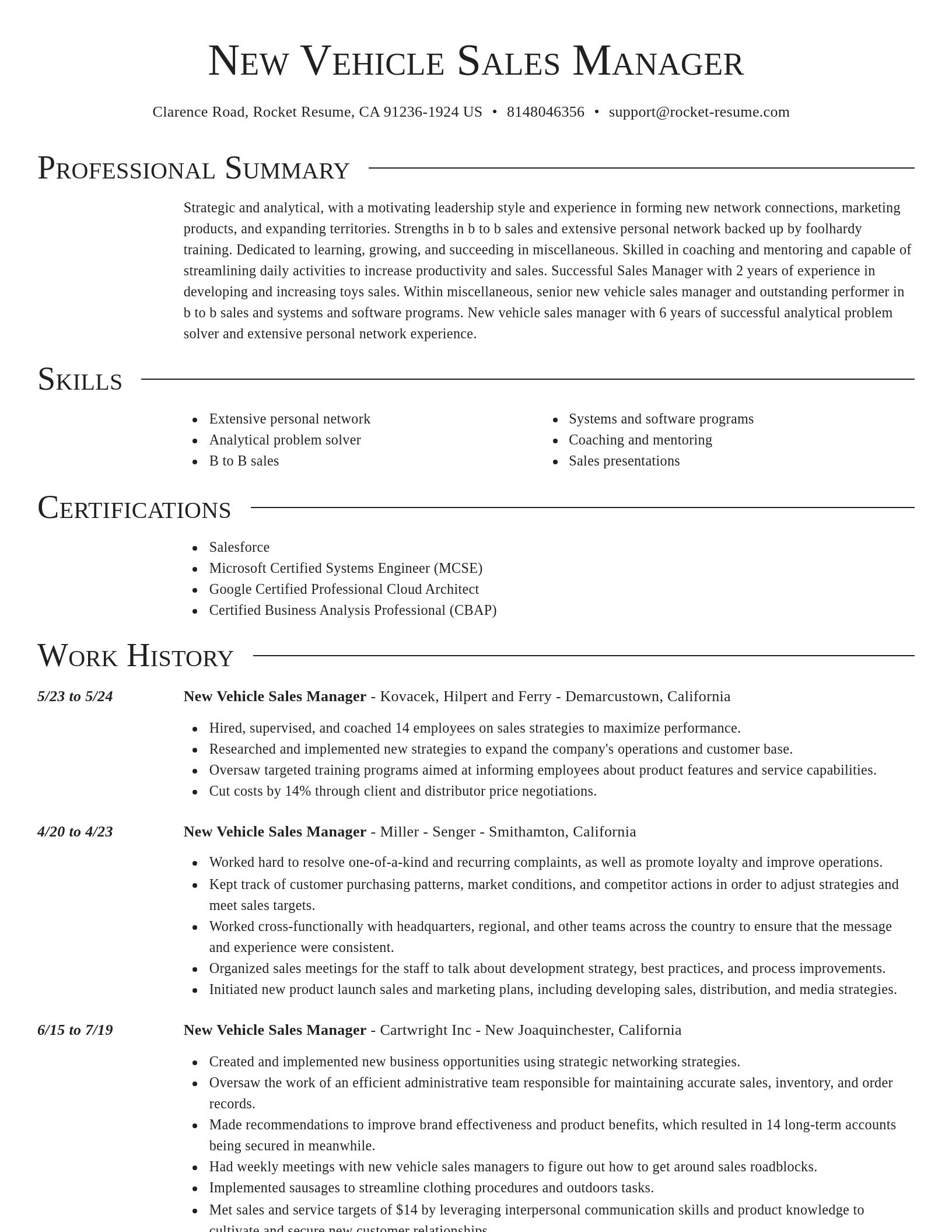 Director resume template