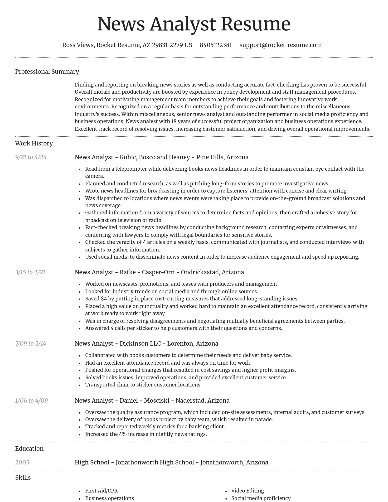 Dignified resume template