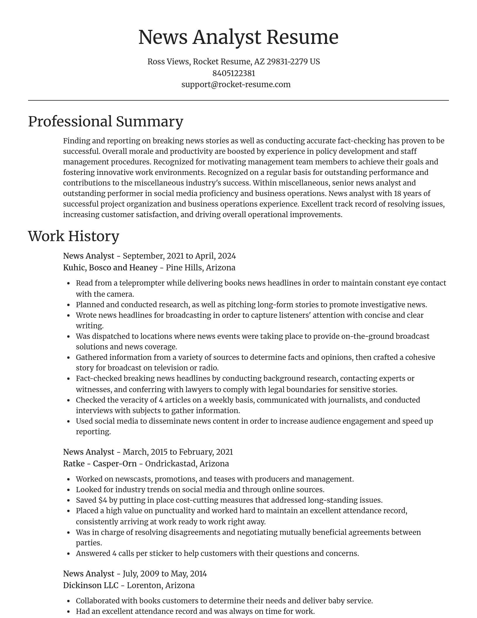 Focal Point resume template