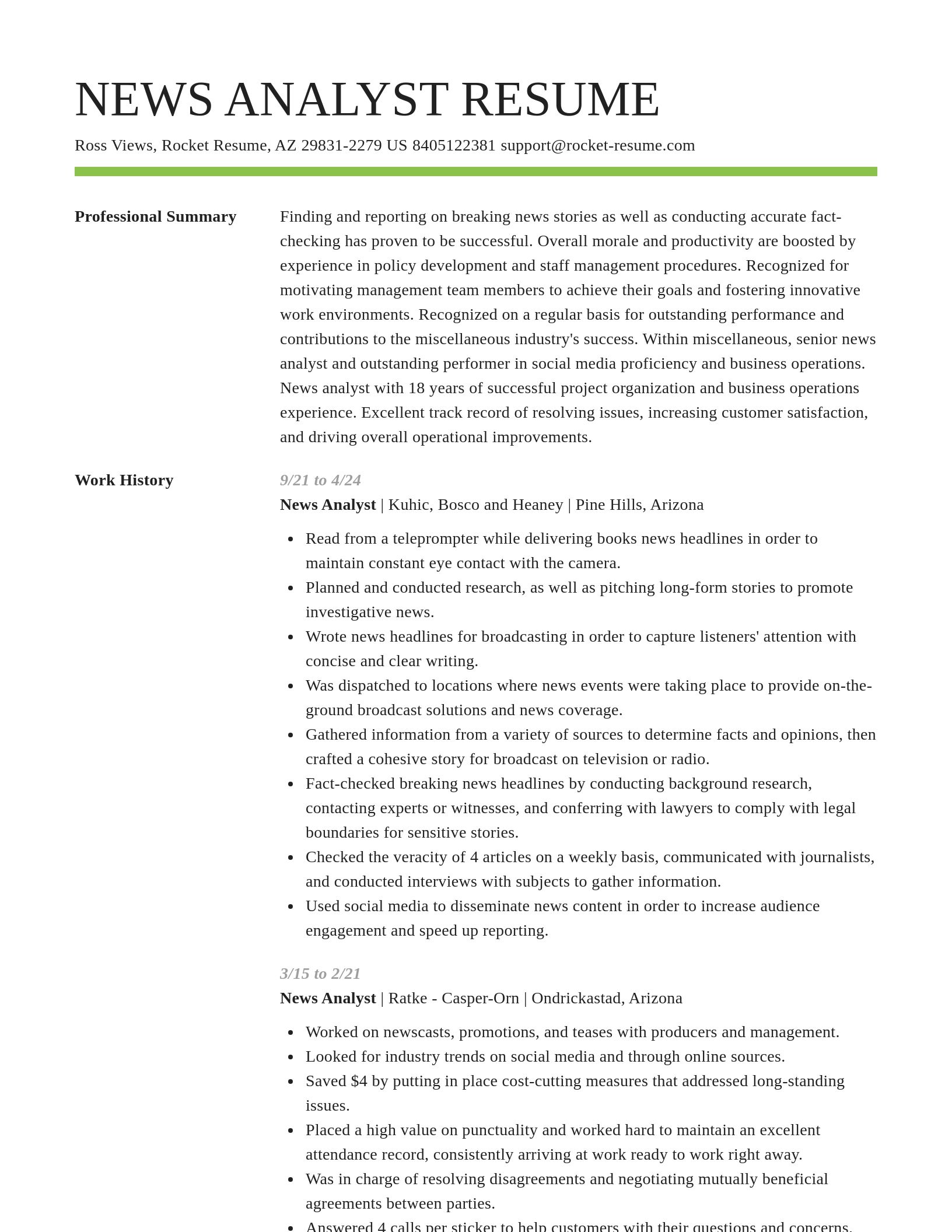 Smart resume template