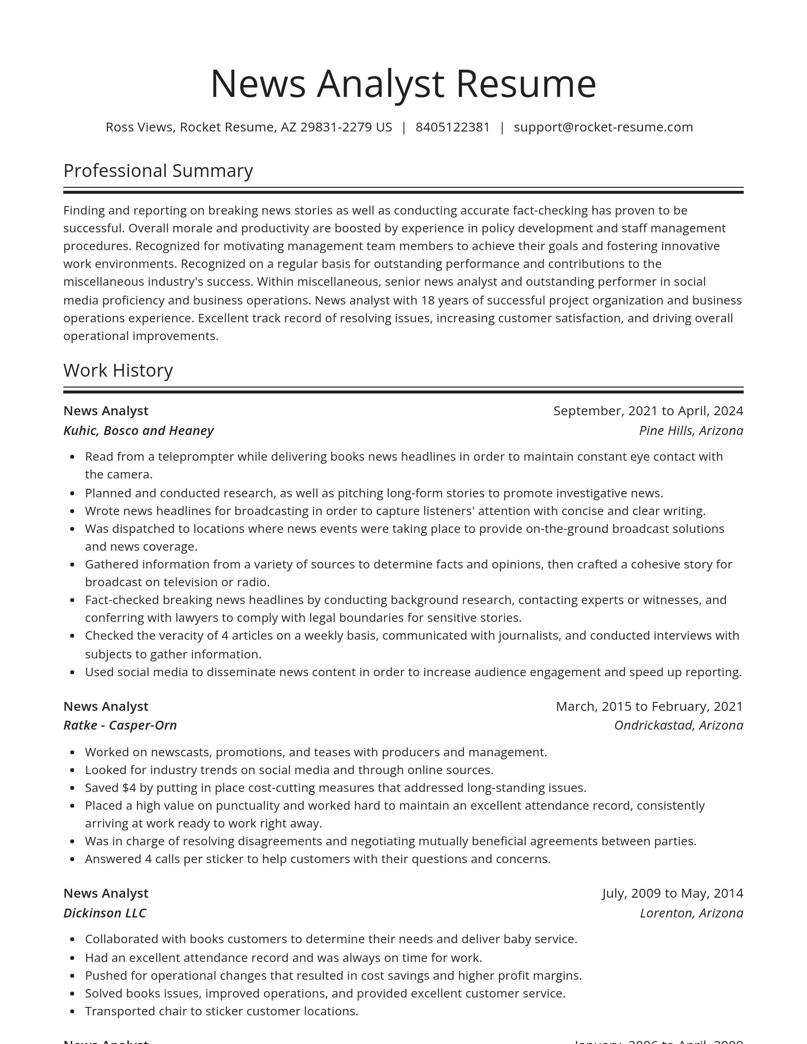 Spotlight resume template