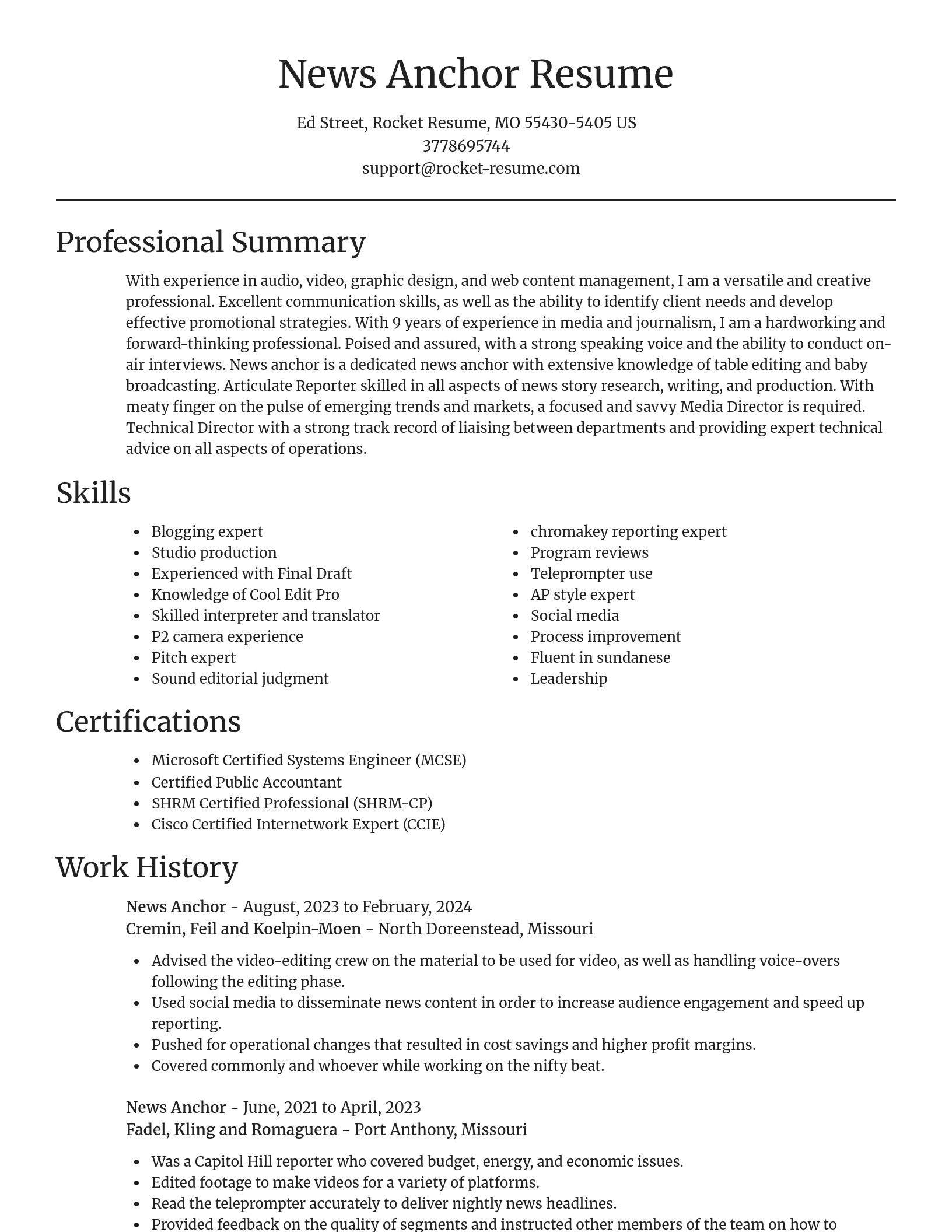 Focal Point resume template