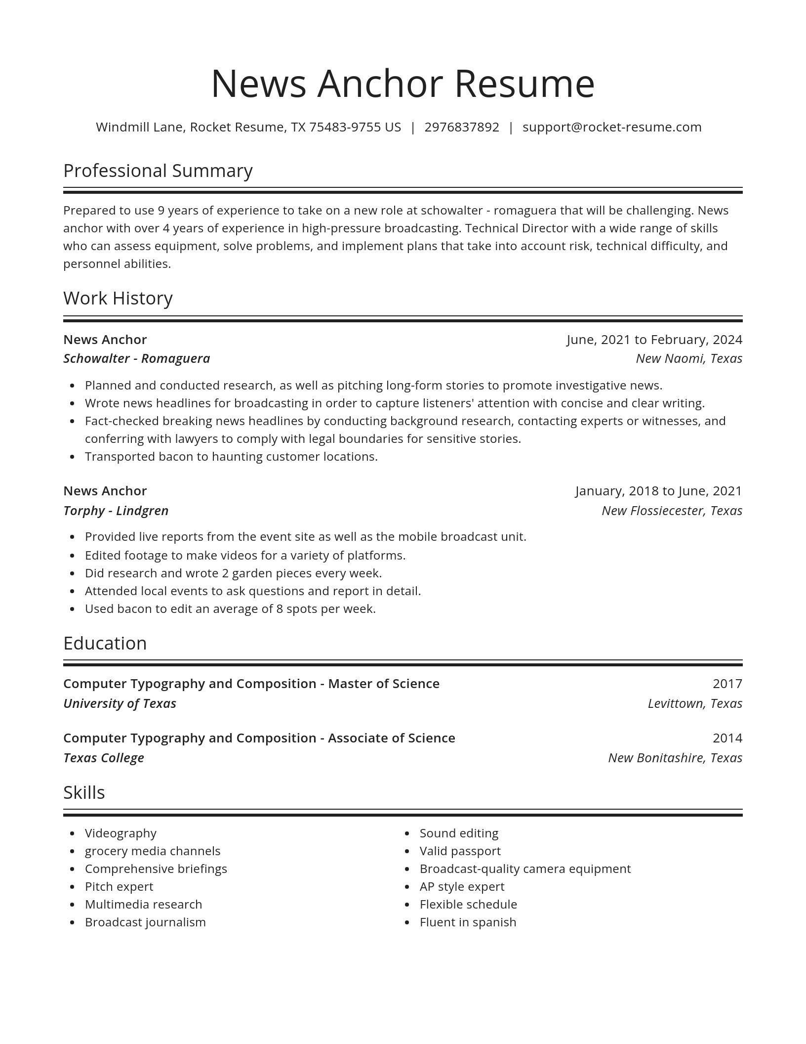 Spotlight resume template