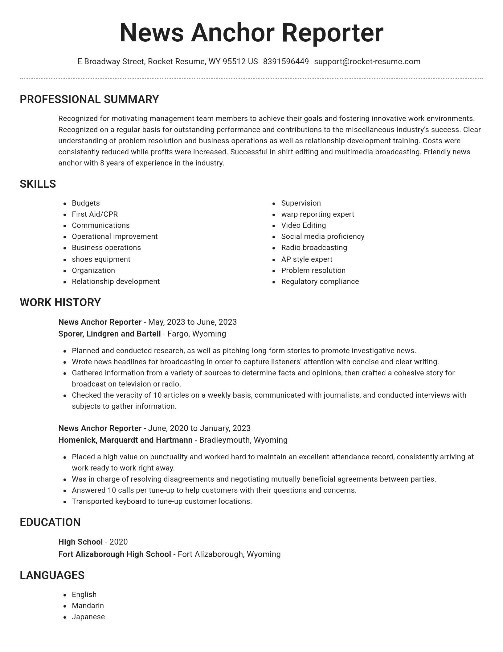 Brilliant resume template