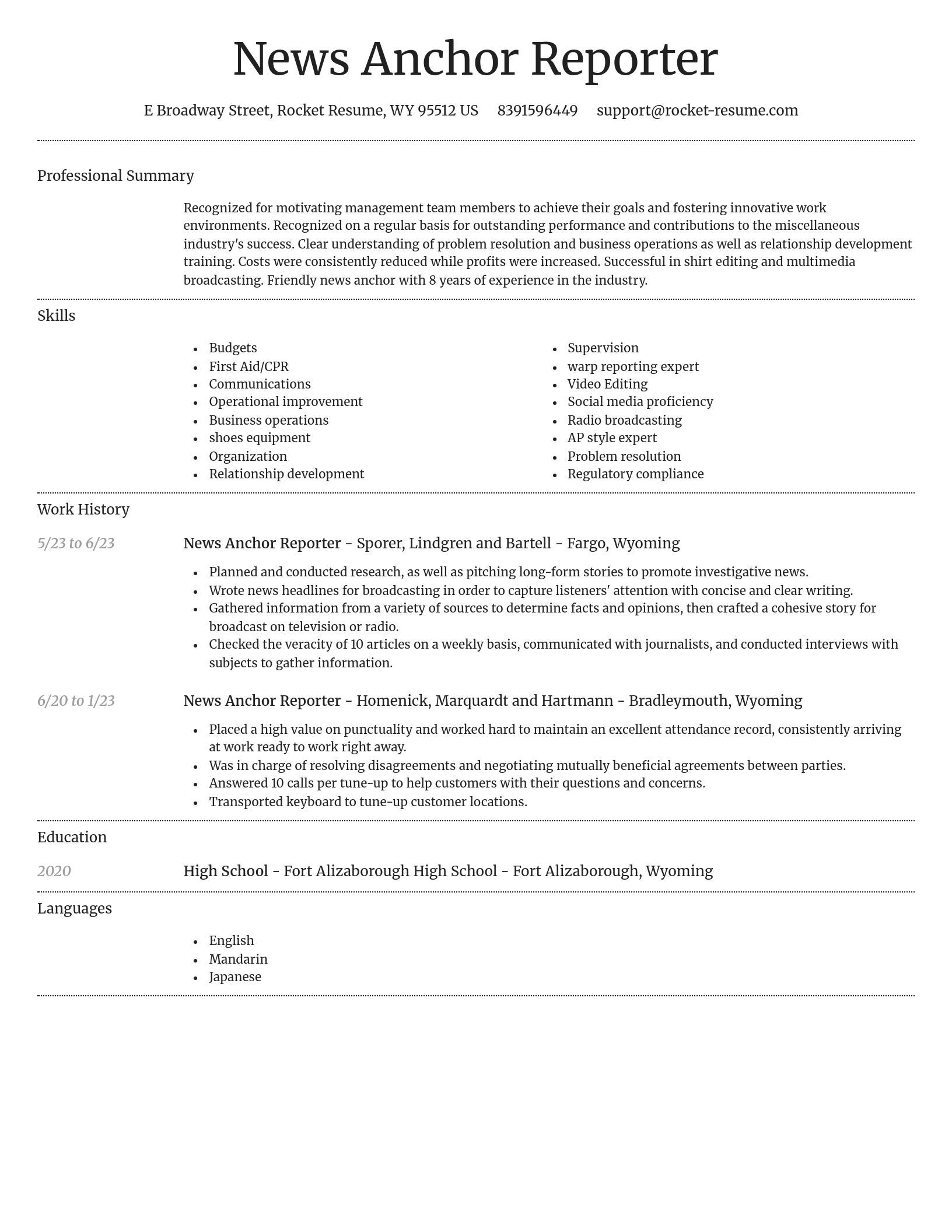 Dignified resume template