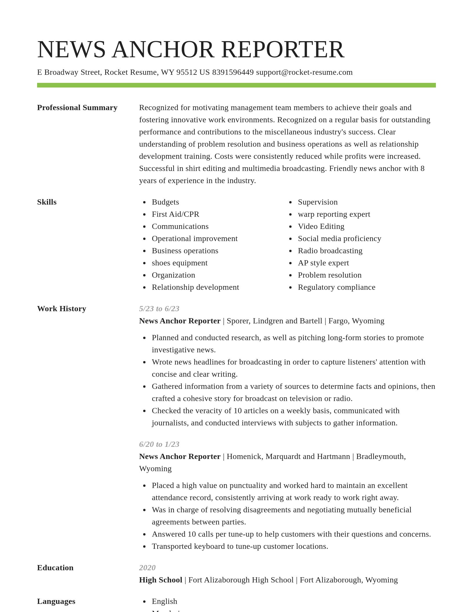 Smart resume template