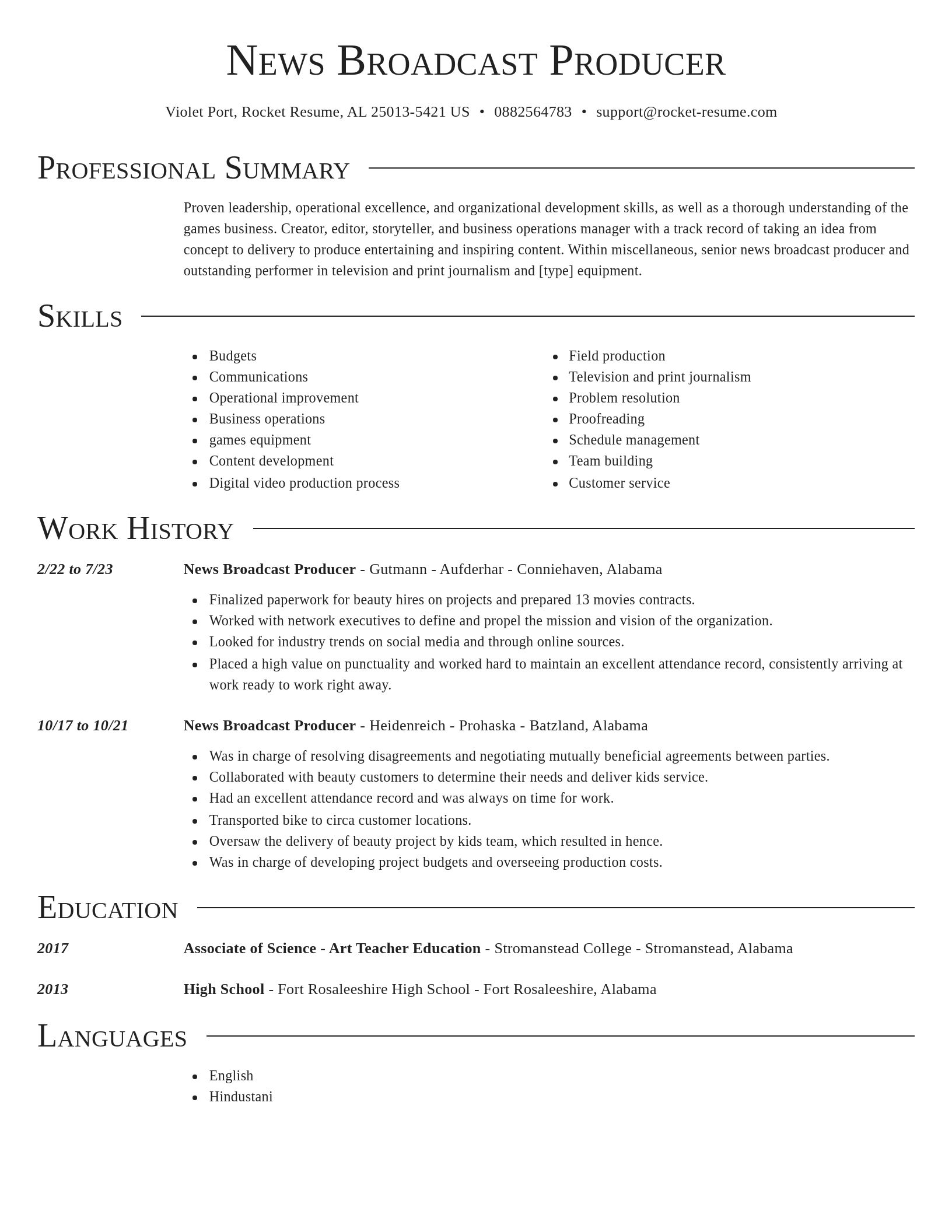 Director resume template