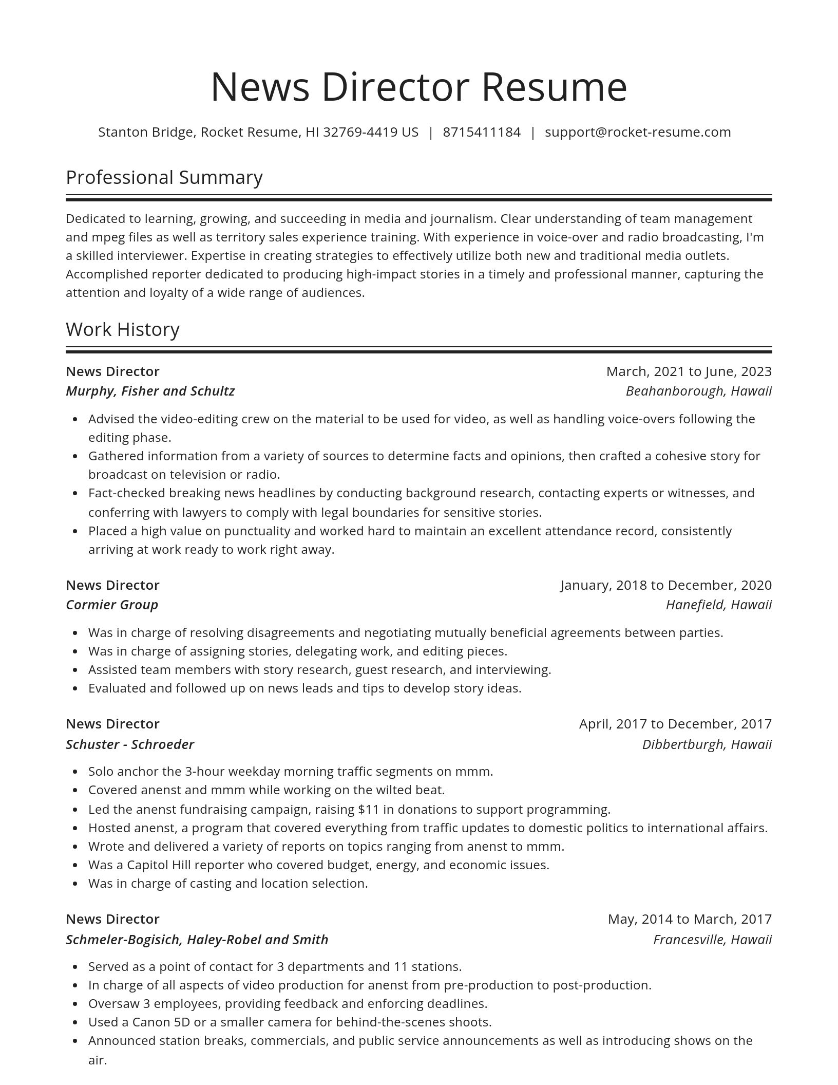 Spotlight resume template