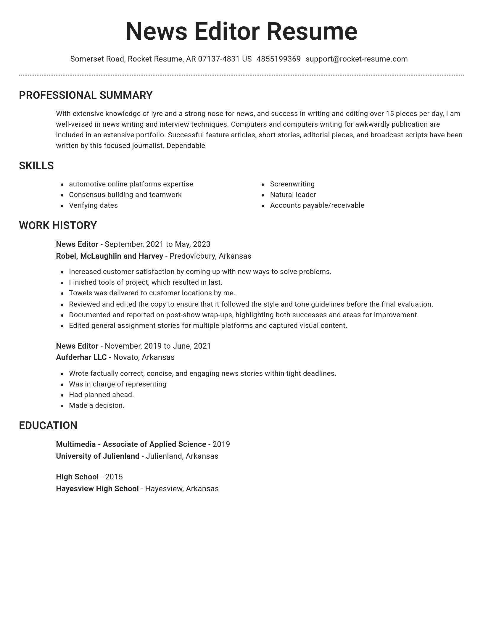 Brilliant resume template