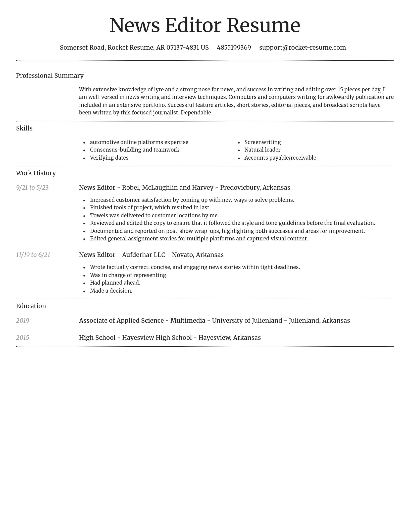 Dignified resume template