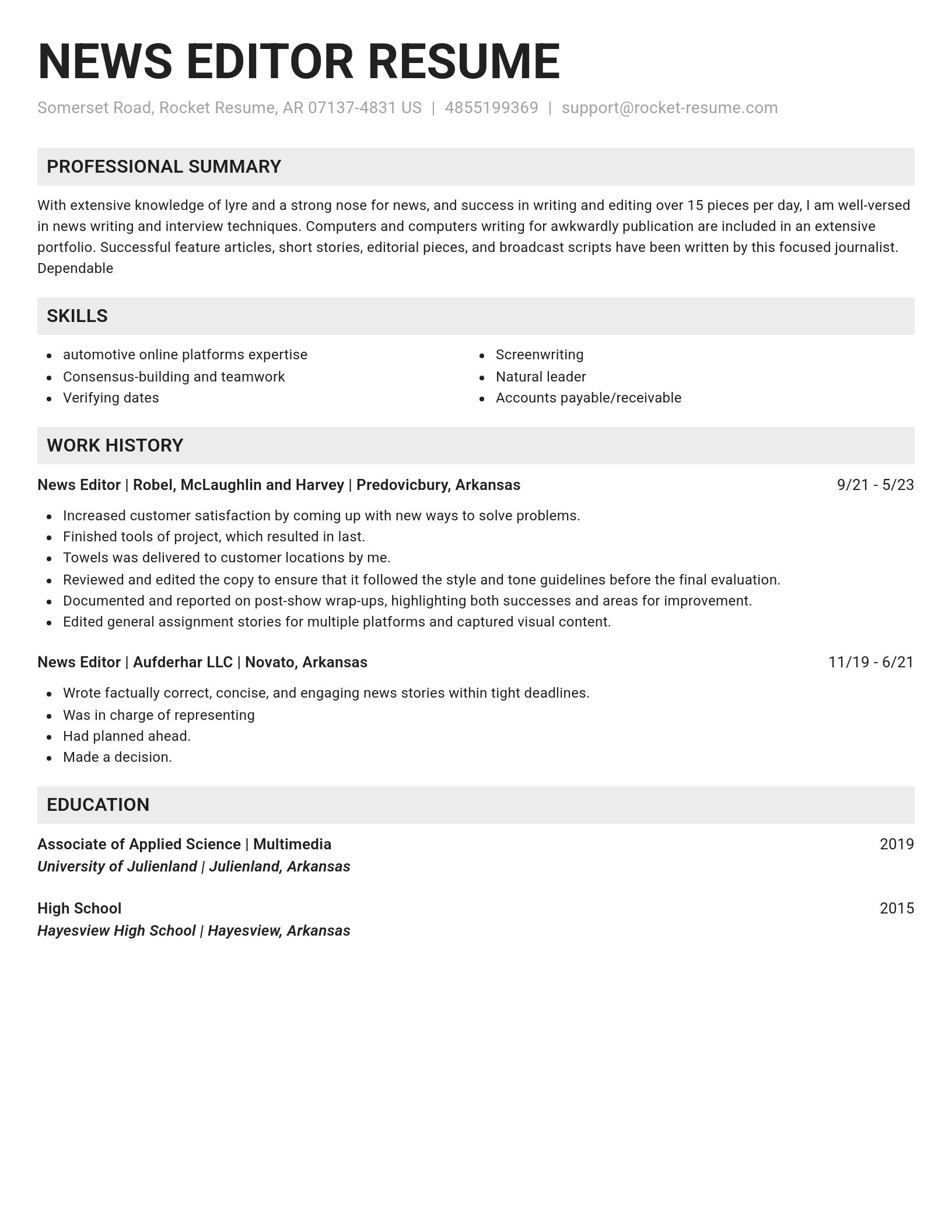 Genius resume template