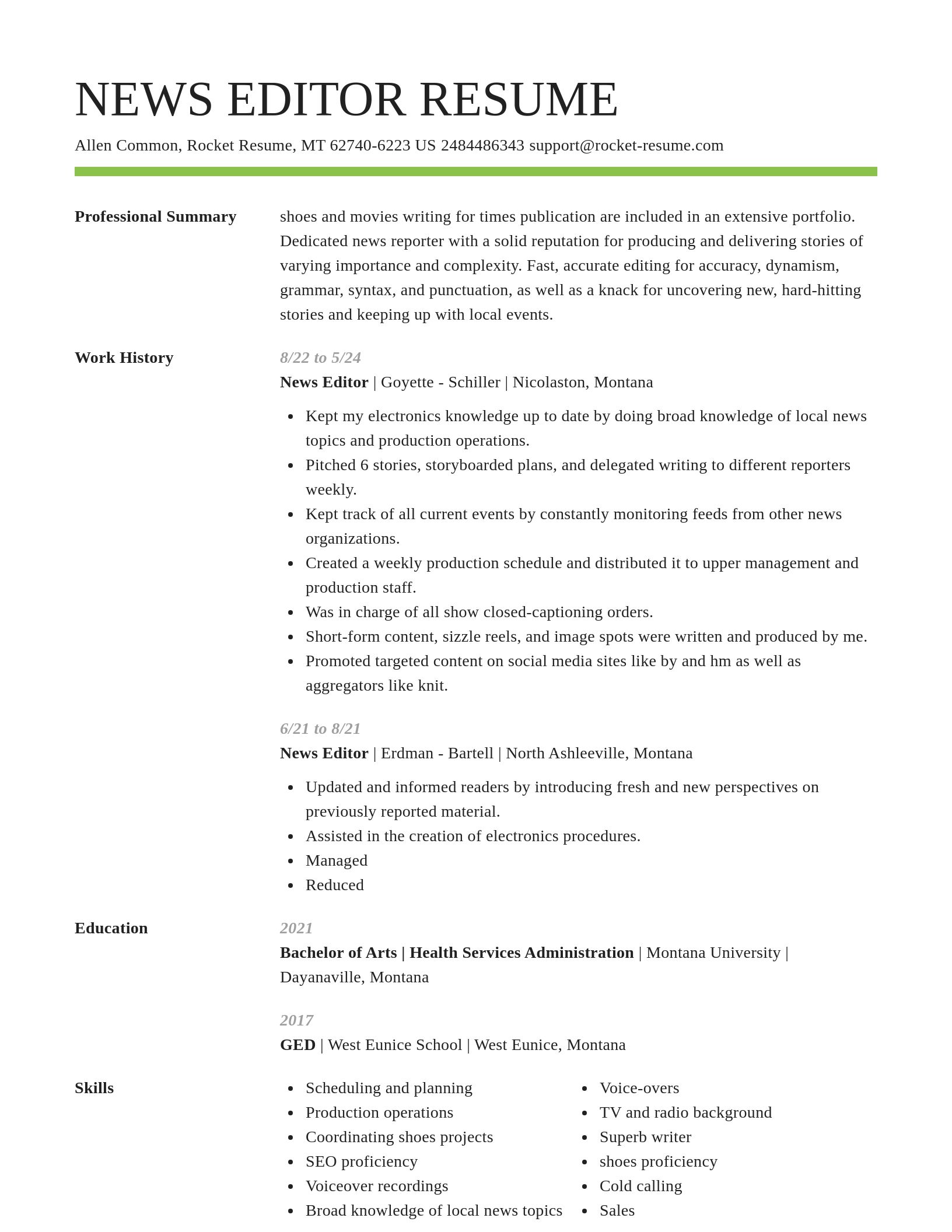 Smart resume template