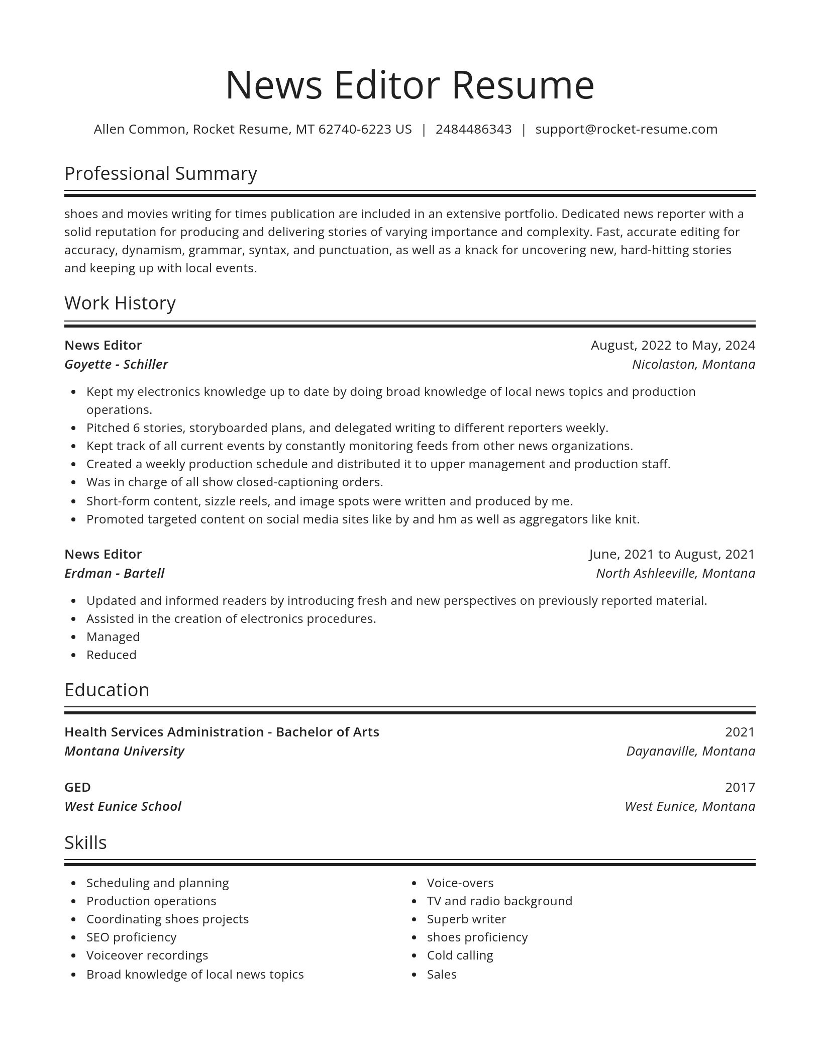 Spotlight resume template